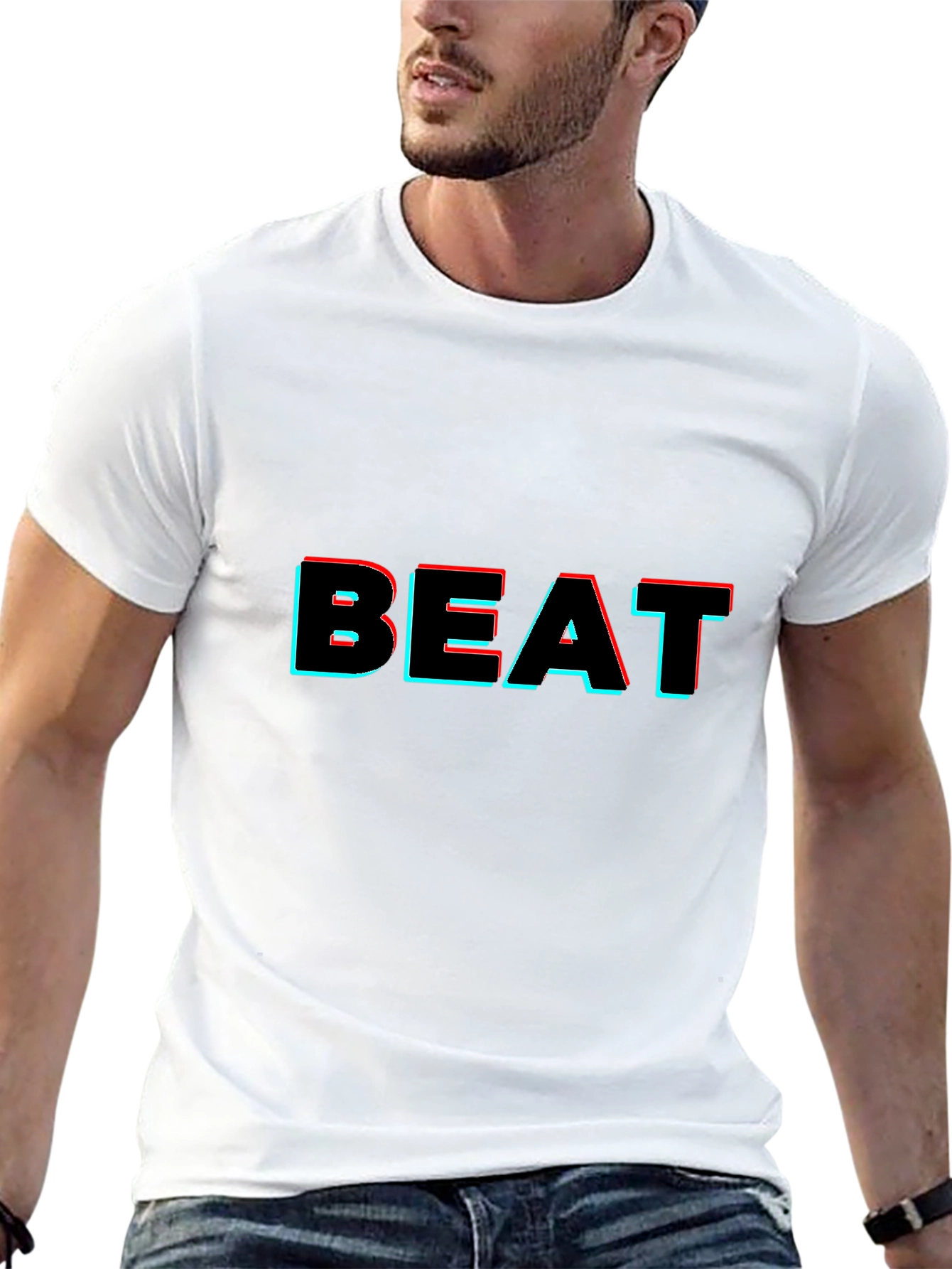 Trendy BEAT Graphic Black T-Shirt