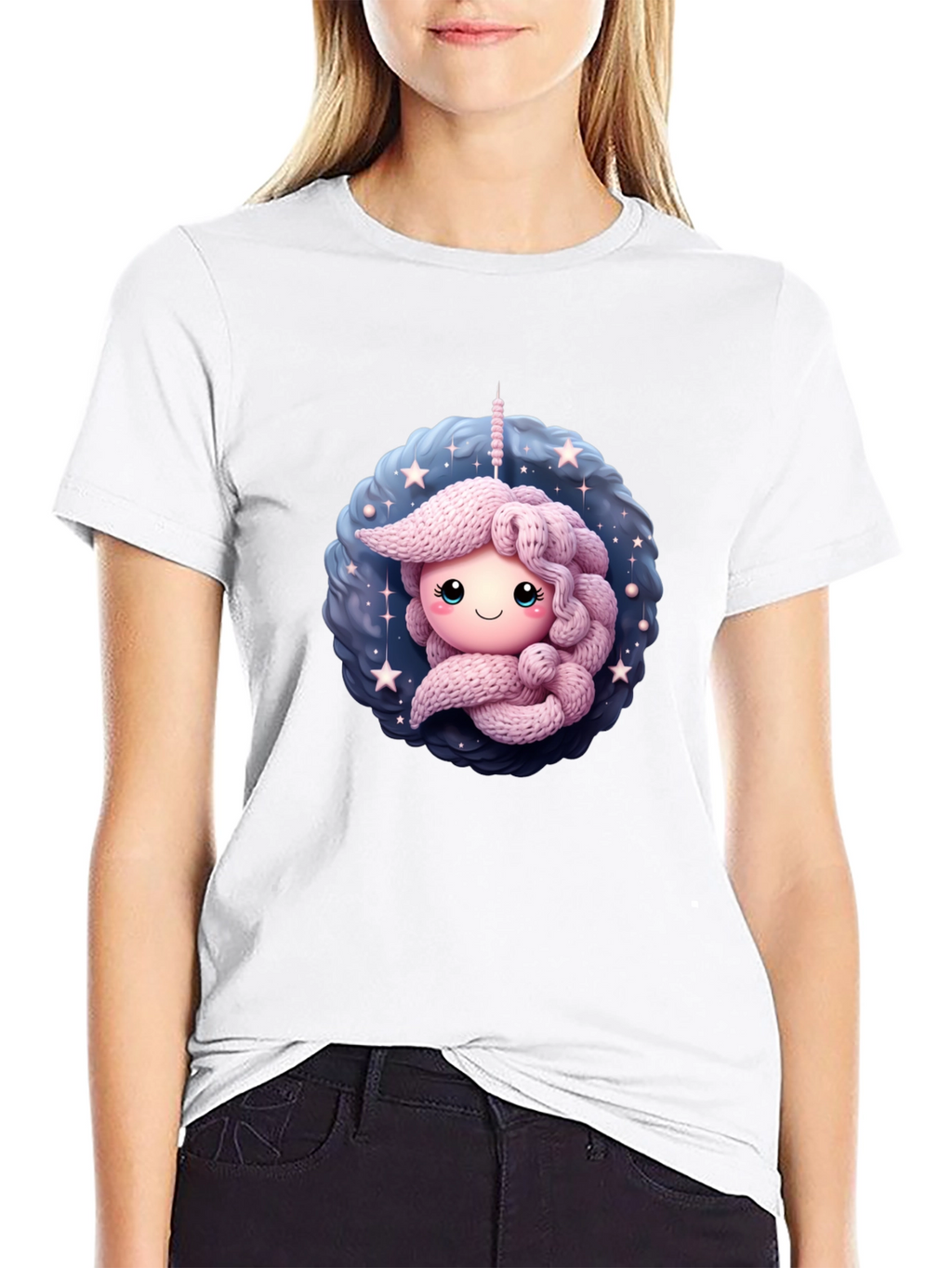 Cute Unicorn Black T-Shirt