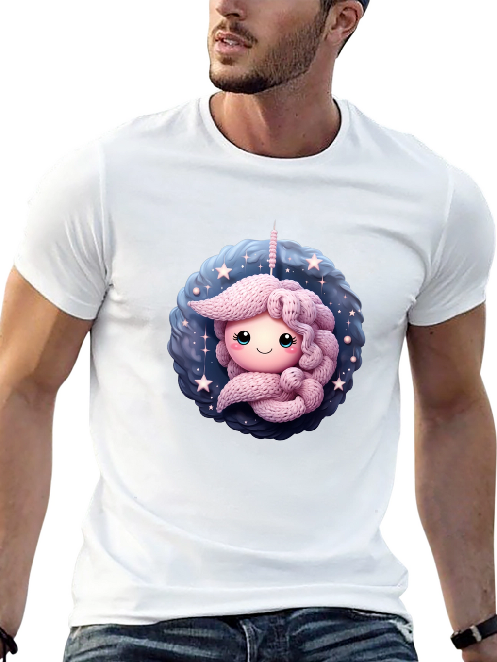 Cute Unicorn Black T-Shirt