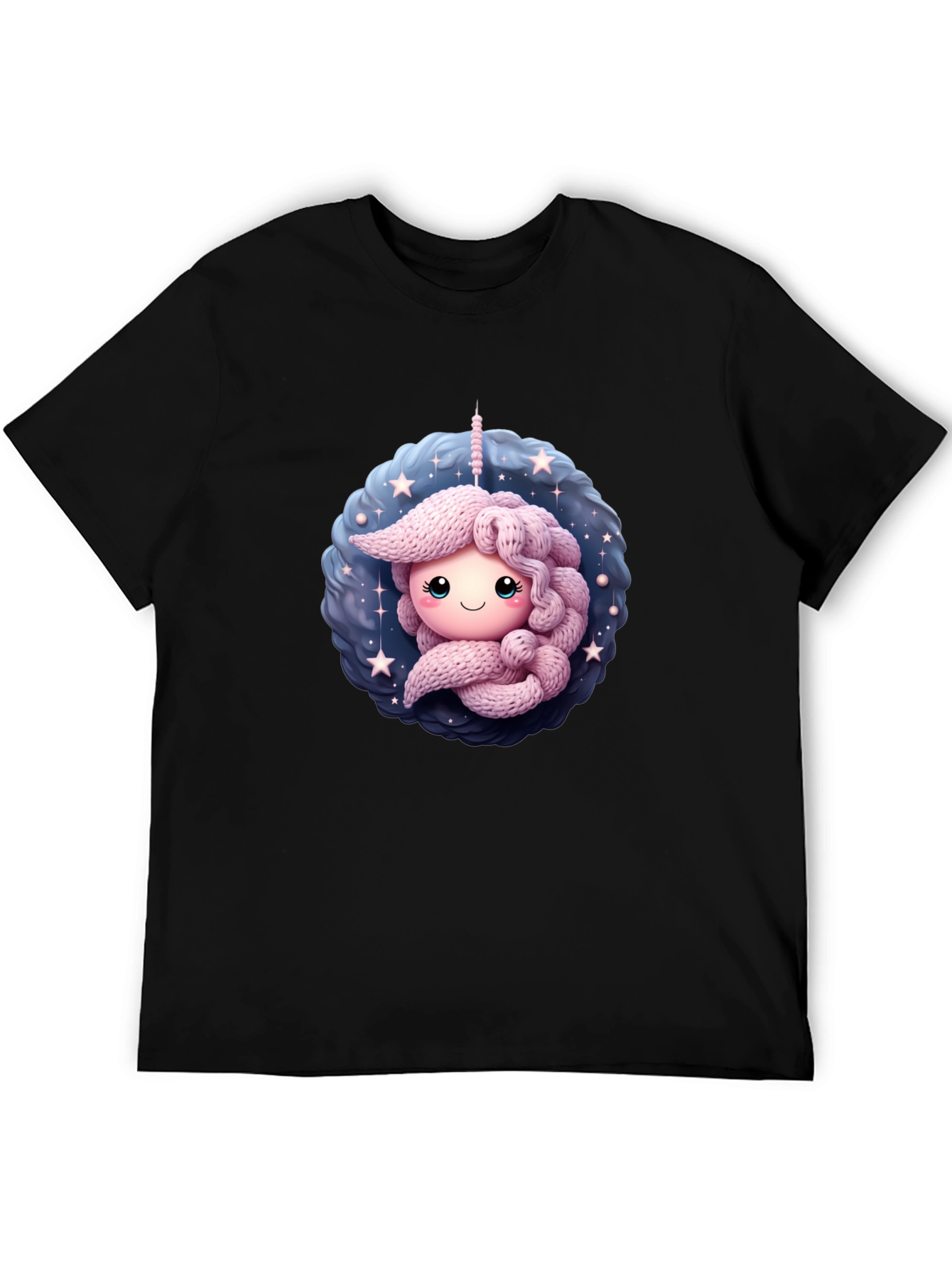 Cute Unicorn Black T-Shirt