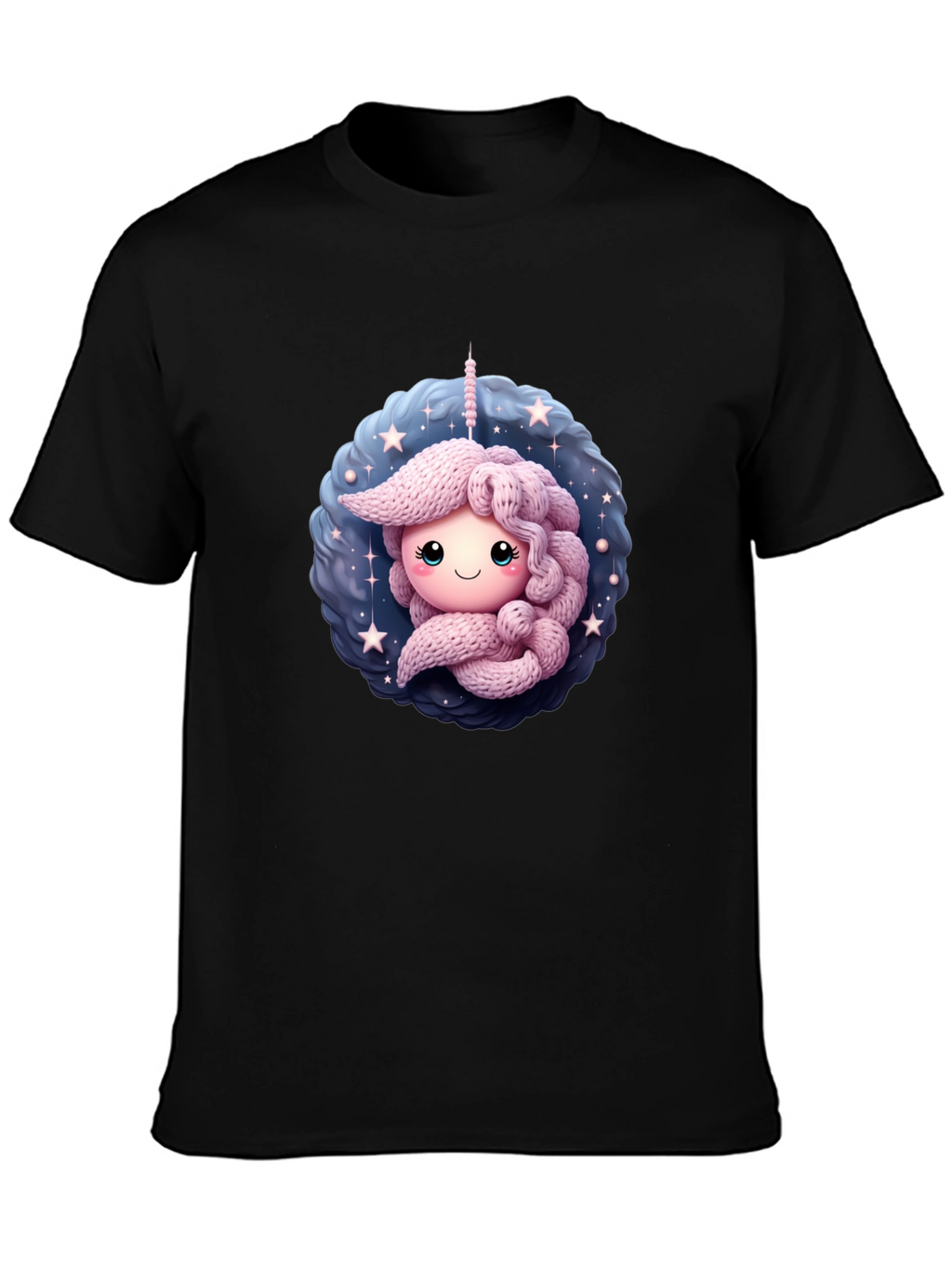 Cute Unicorn Black T-Shirt