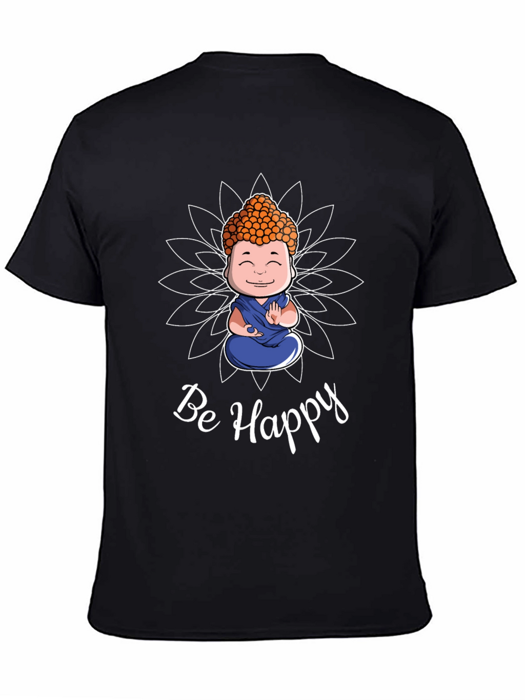 Be Happy Buddha Graphic T-Shirt