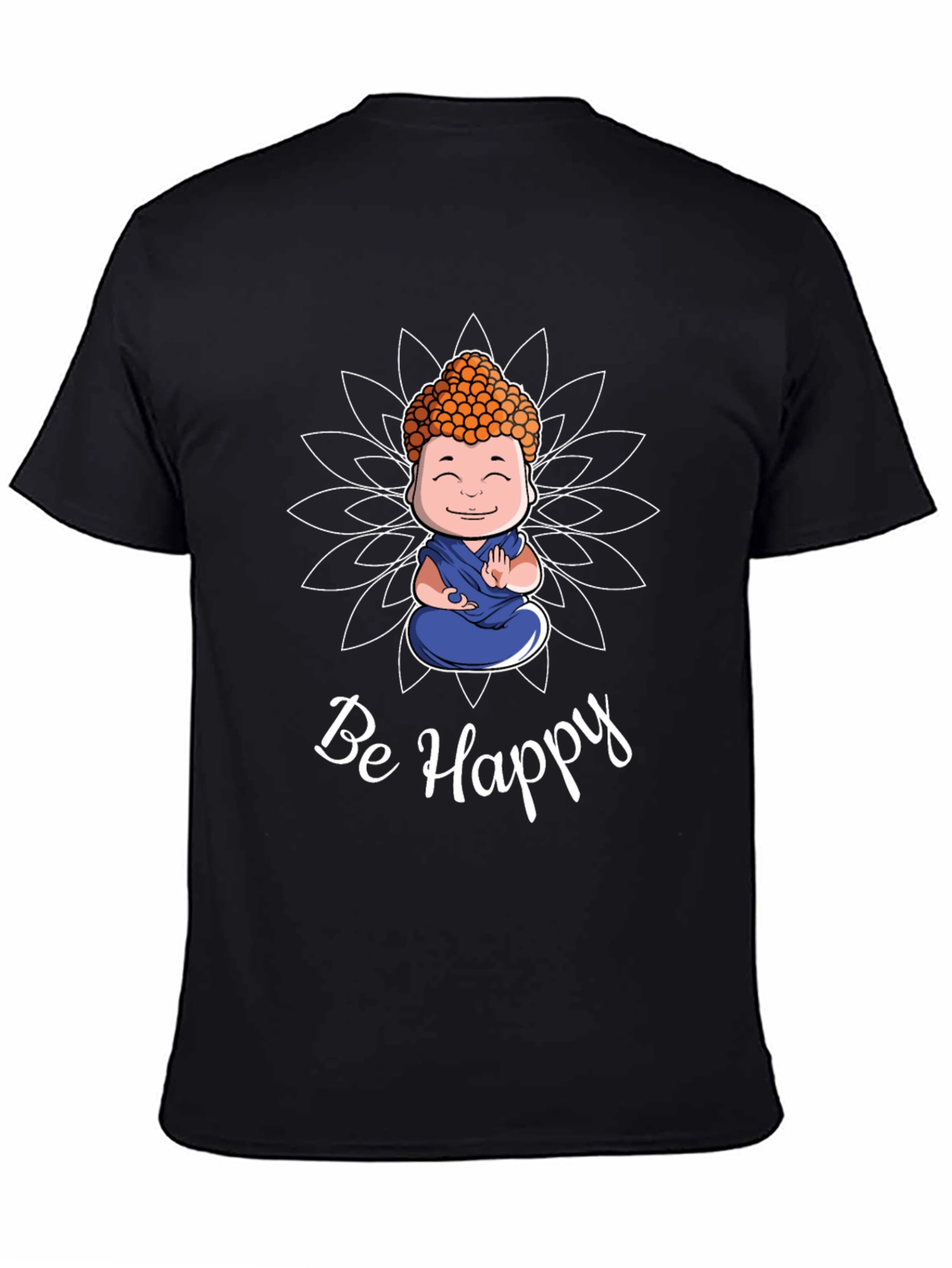 Be Happy Buddha Graphic T-Shirt