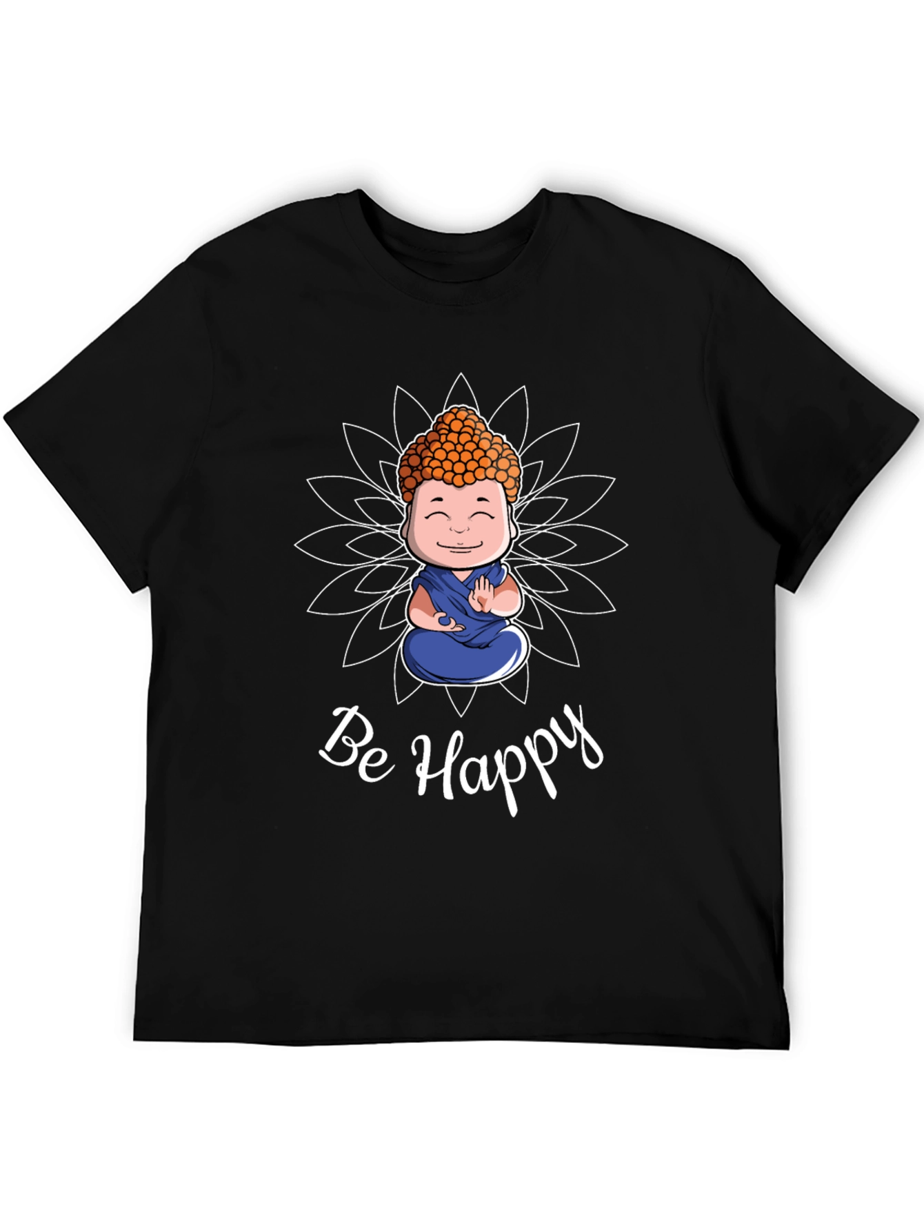 Be Happy Buddha Graphic T-Shirt