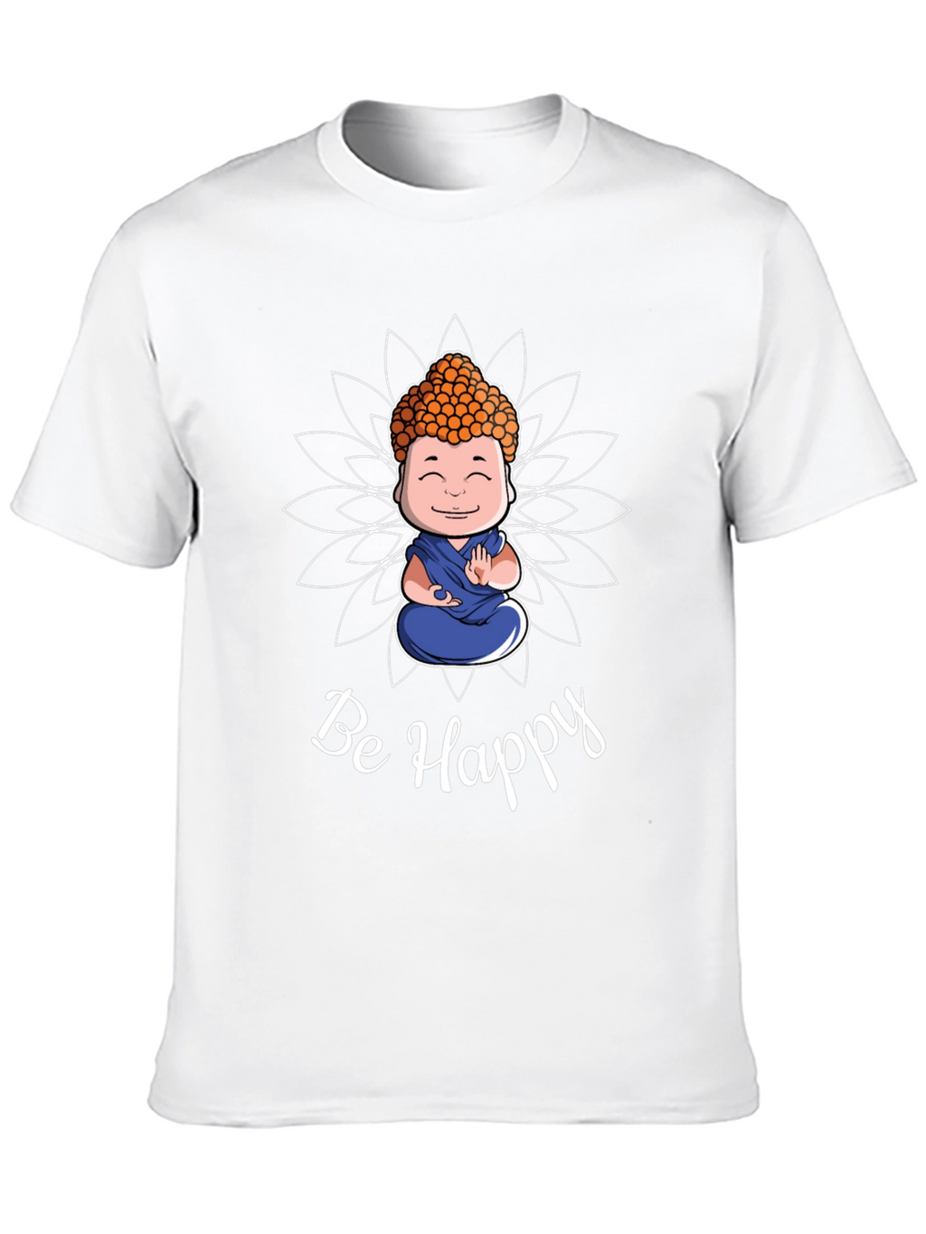 Be Happy Buddha Graphic T-Shirt