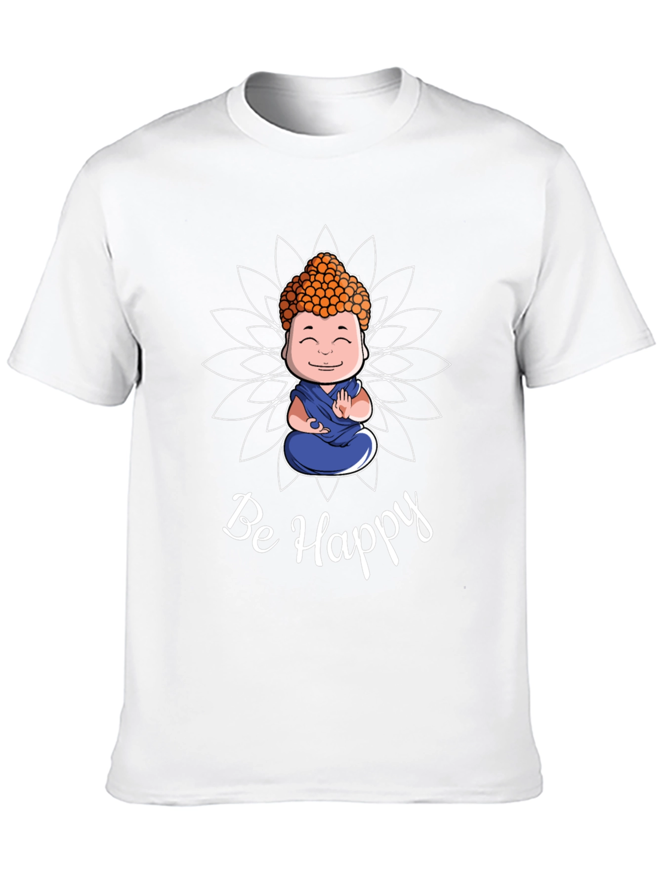Be Happy Buddha Graphic T-Shirt