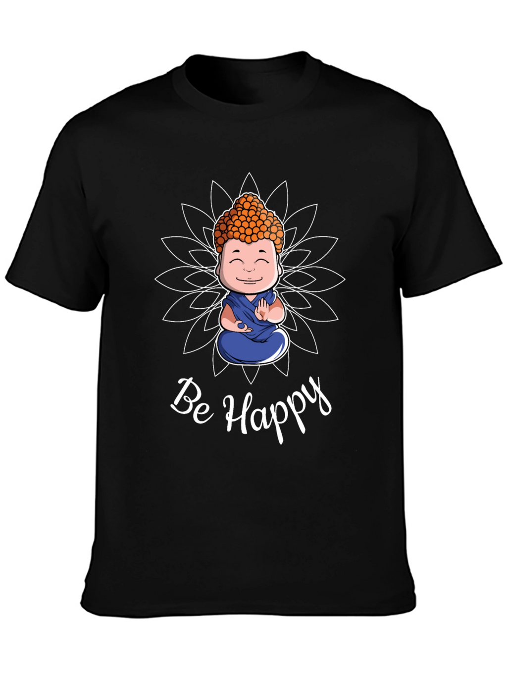 Be Happy Buddha Graphic T-Shirt