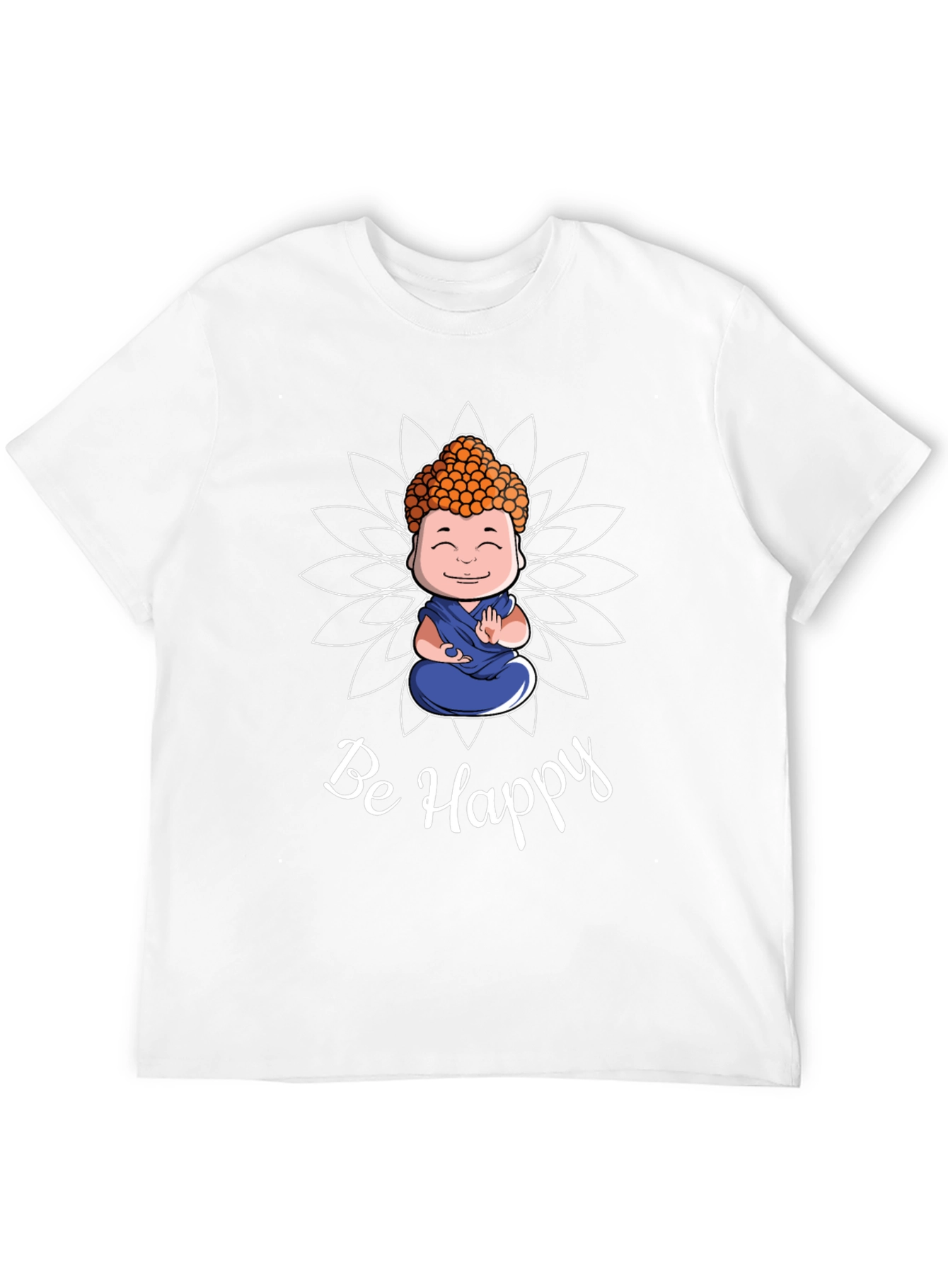 Be Happy Buddha Graphic T-Shirt