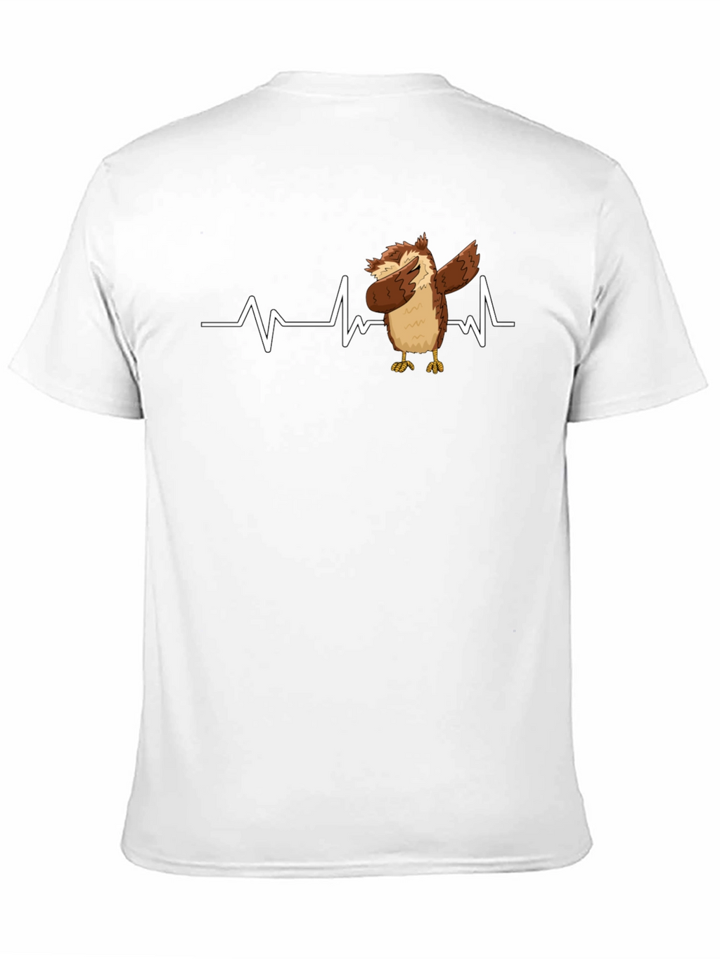 Dabbing Owl T-Shirt: Funny Bird Heartbeat Tee