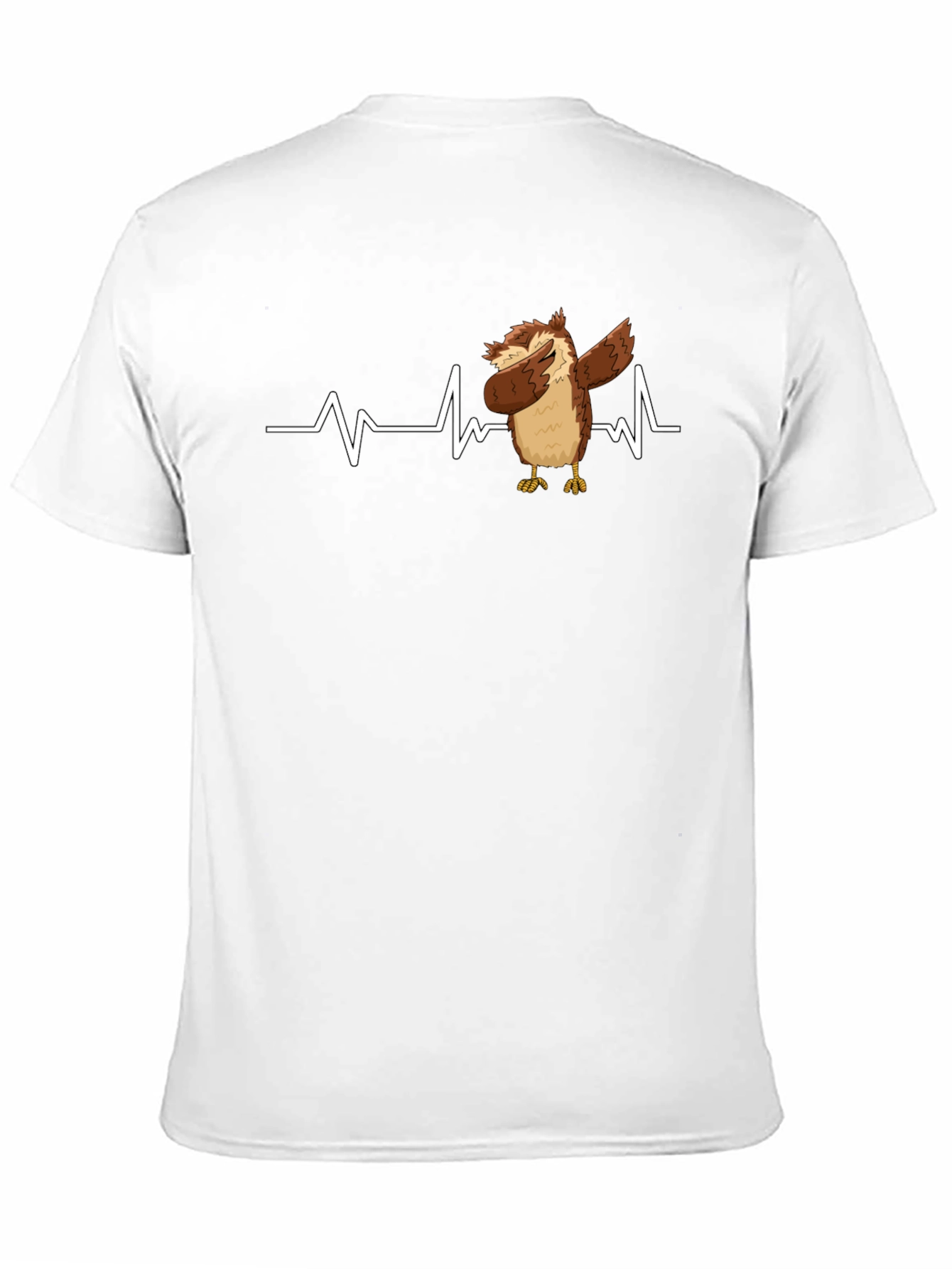 Dabbing Owl T-Shirt: Funny Bird Heartbeat Tee