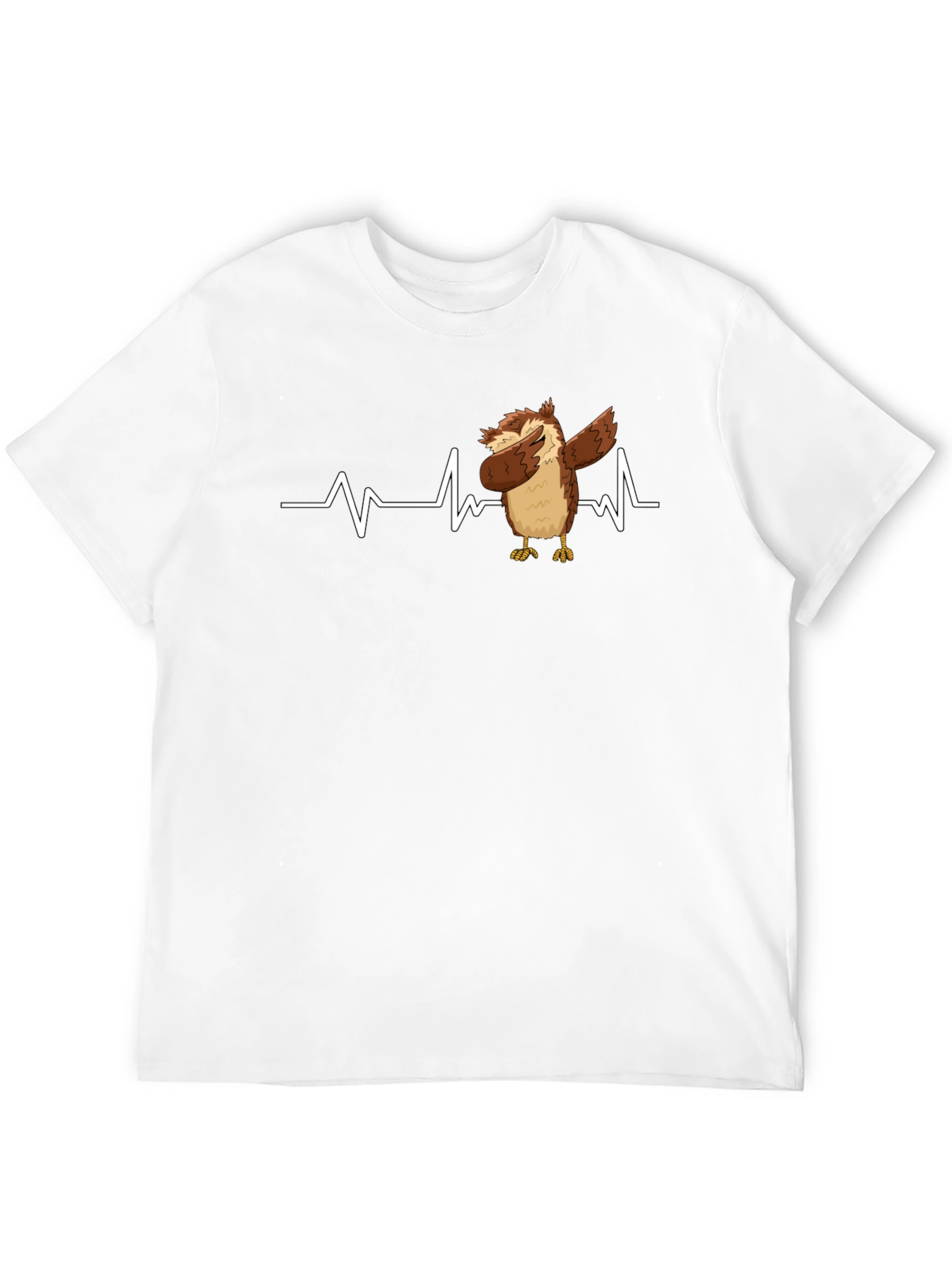 Dabbing Owl T-Shirt: Funny Bird Heartbeat Tee