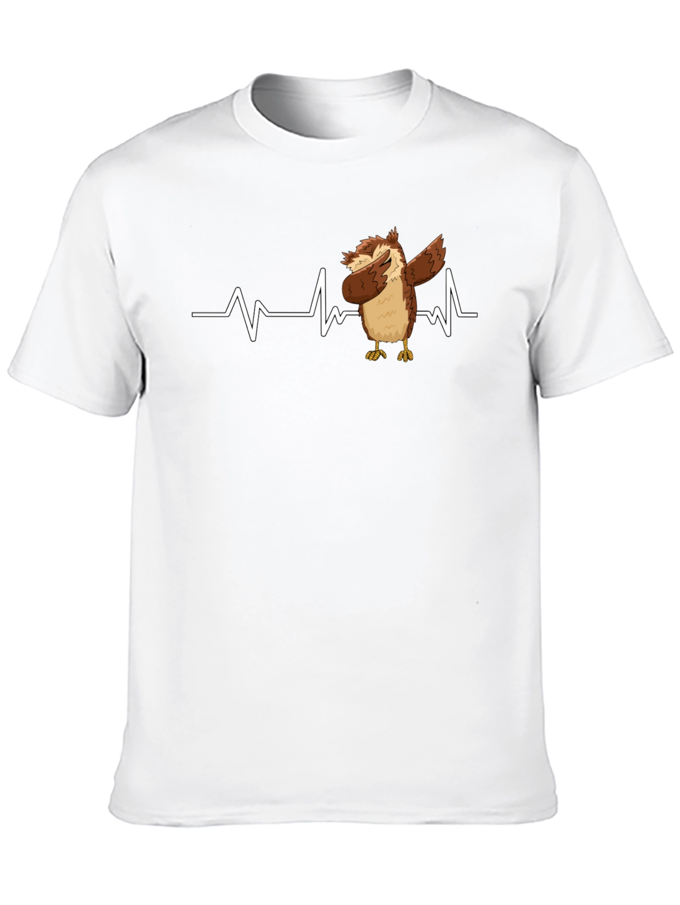 Dabbing Owl T-Shirt: Funny Bird Heartbeat Tee