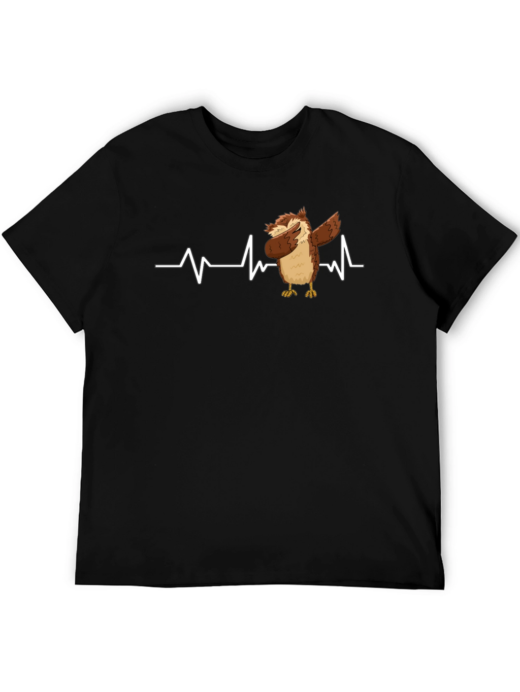 Dabbing Owl T-Shirt: Funny Bird Heartbeat Tee