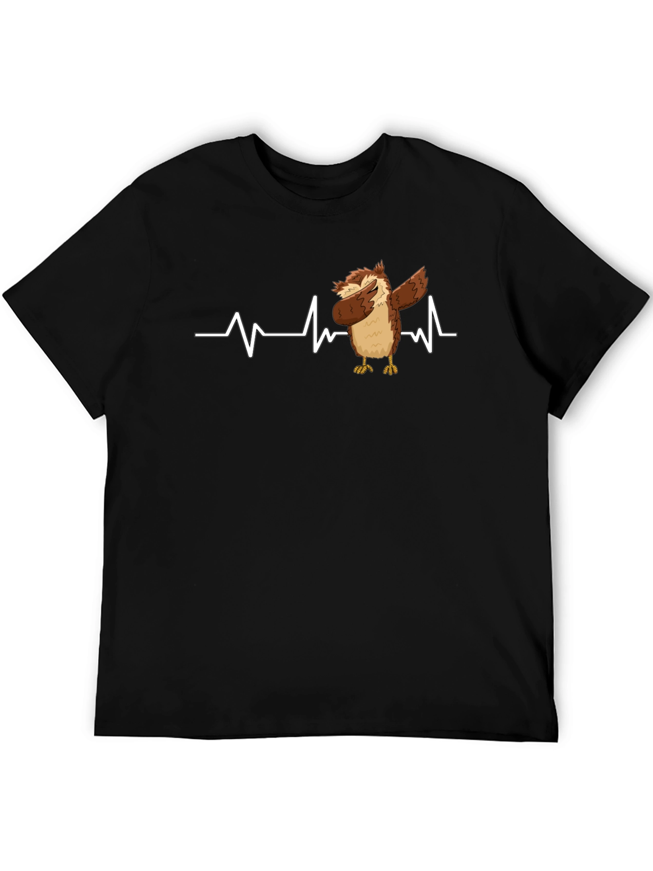 Dabbing Owl T-Shirt: Funny Bird Heartbeat Tee