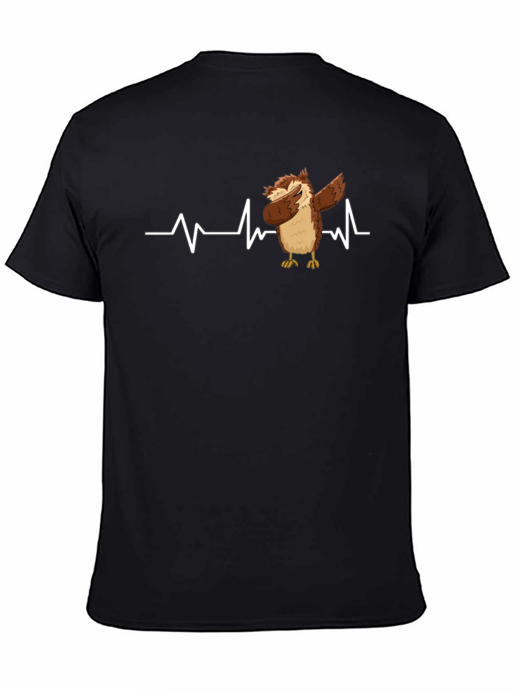 Dabbing Owl T-Shirt: Funny Bird Heartbeat Tee