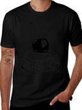 Black T-Shirt with Cupcake and Cherry Design