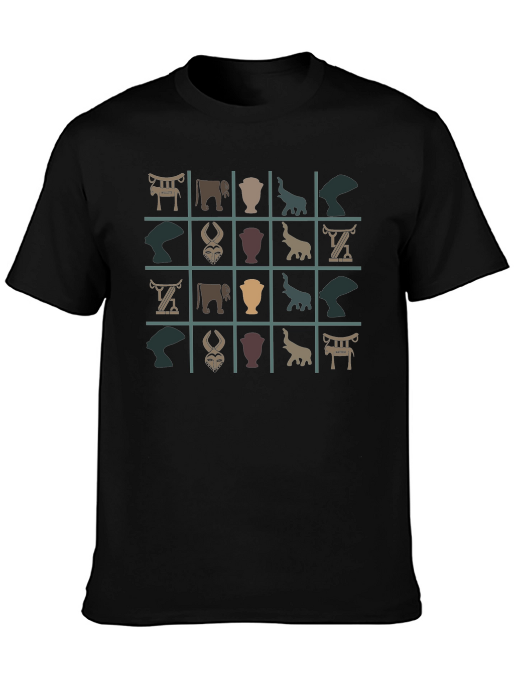 Unique Patterned Black T-Shirt