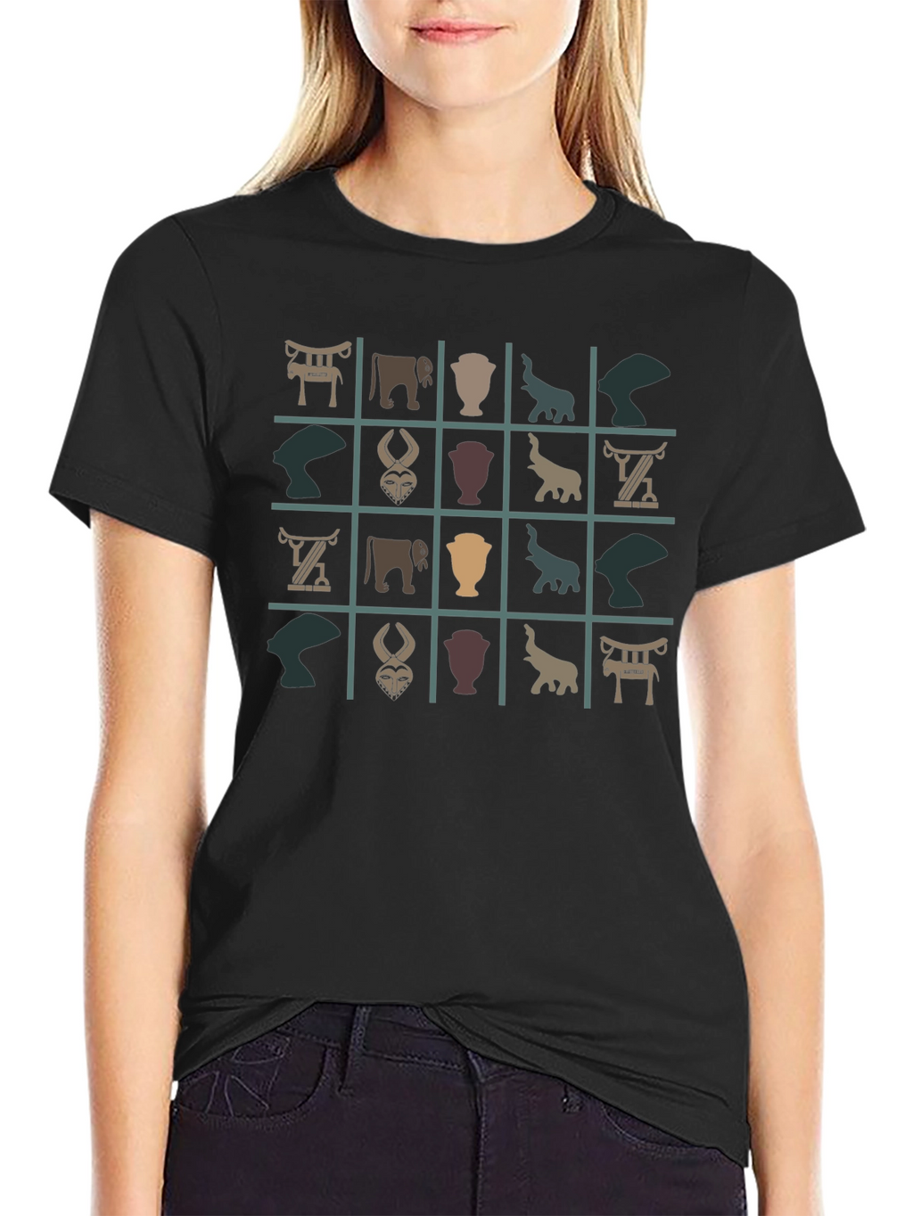 Unique Patterned Black T-Shirt