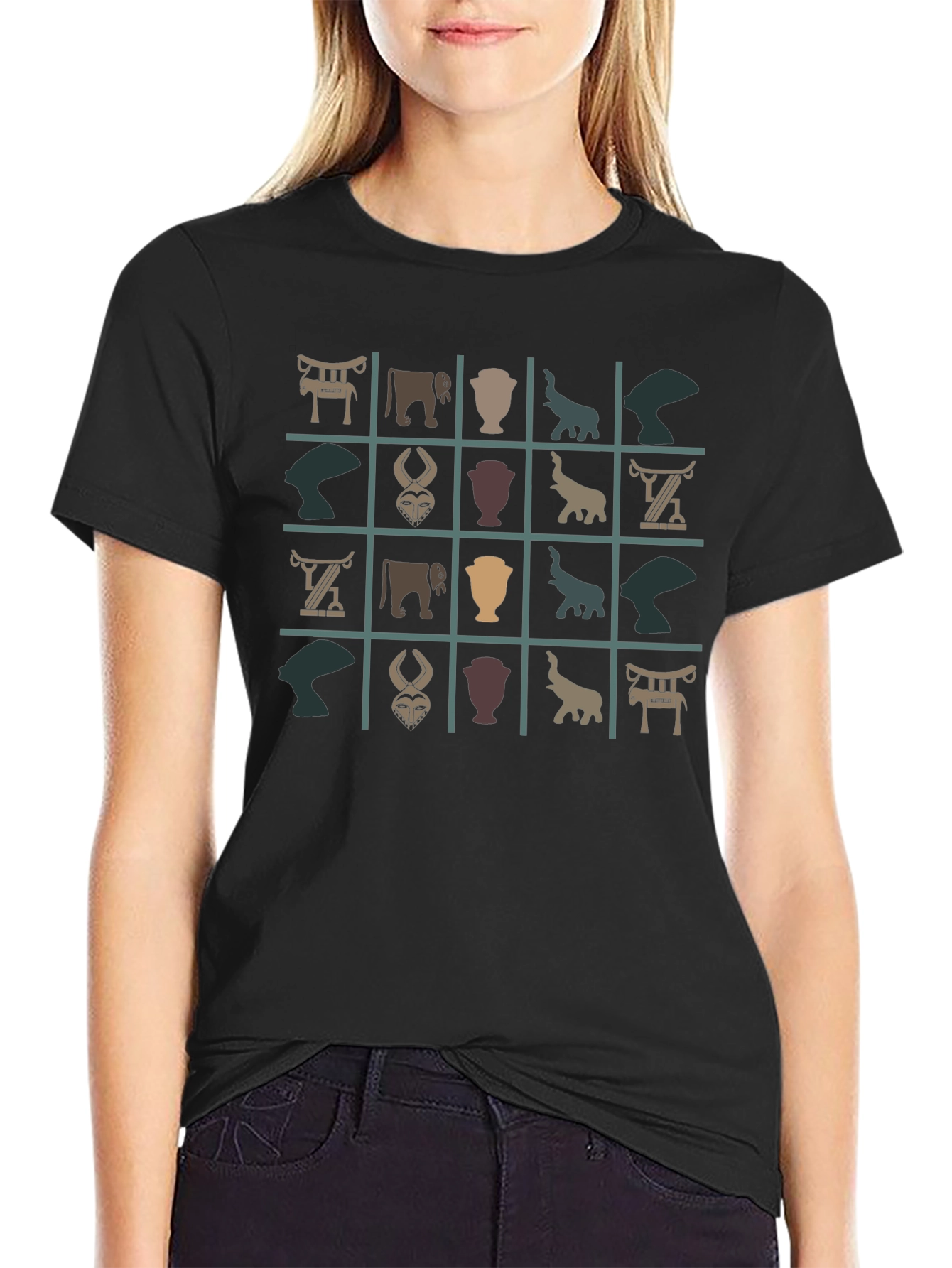 Unique Patterned Black T-Shirt