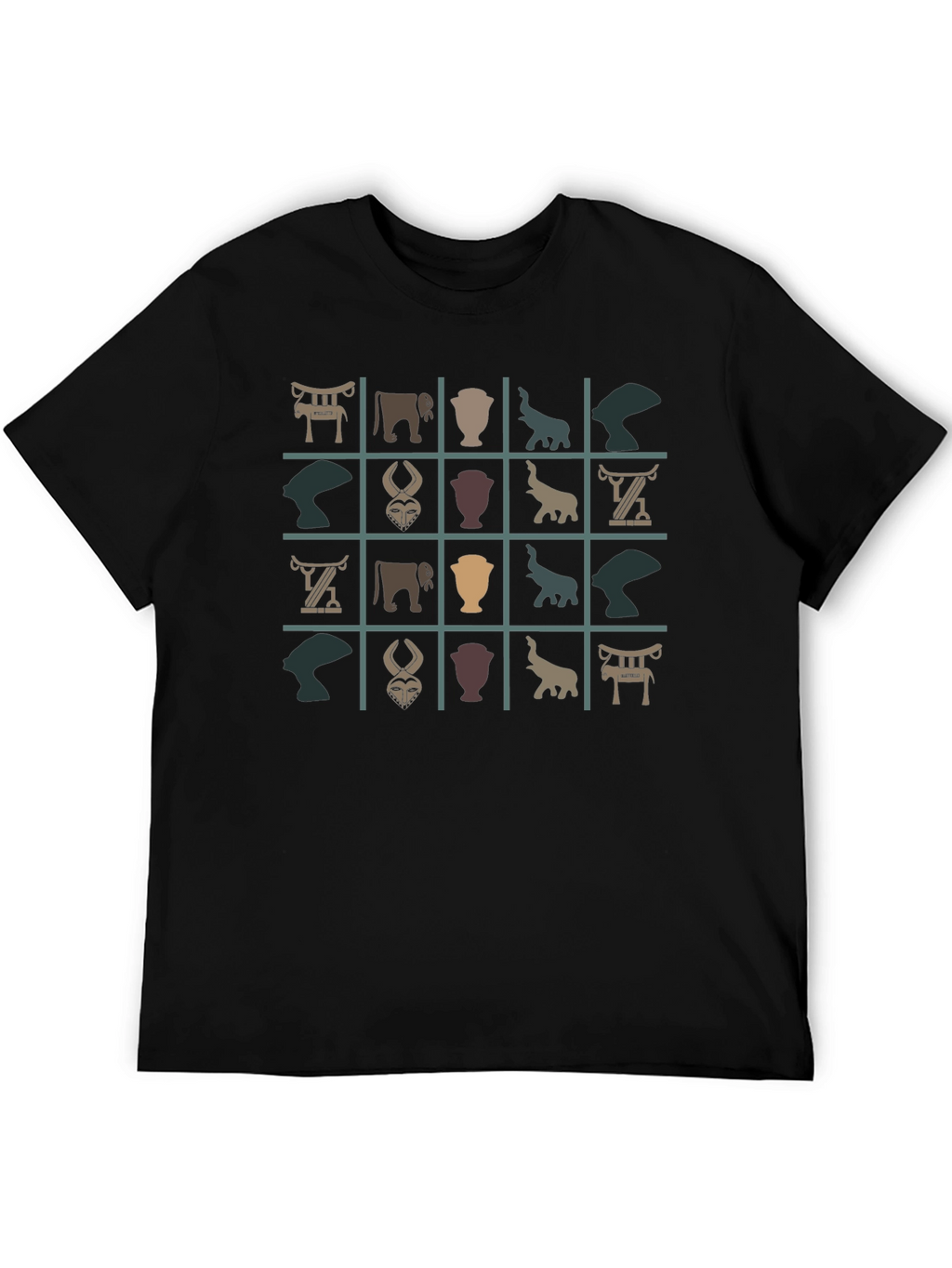 Unique Patterned Black T-Shirt