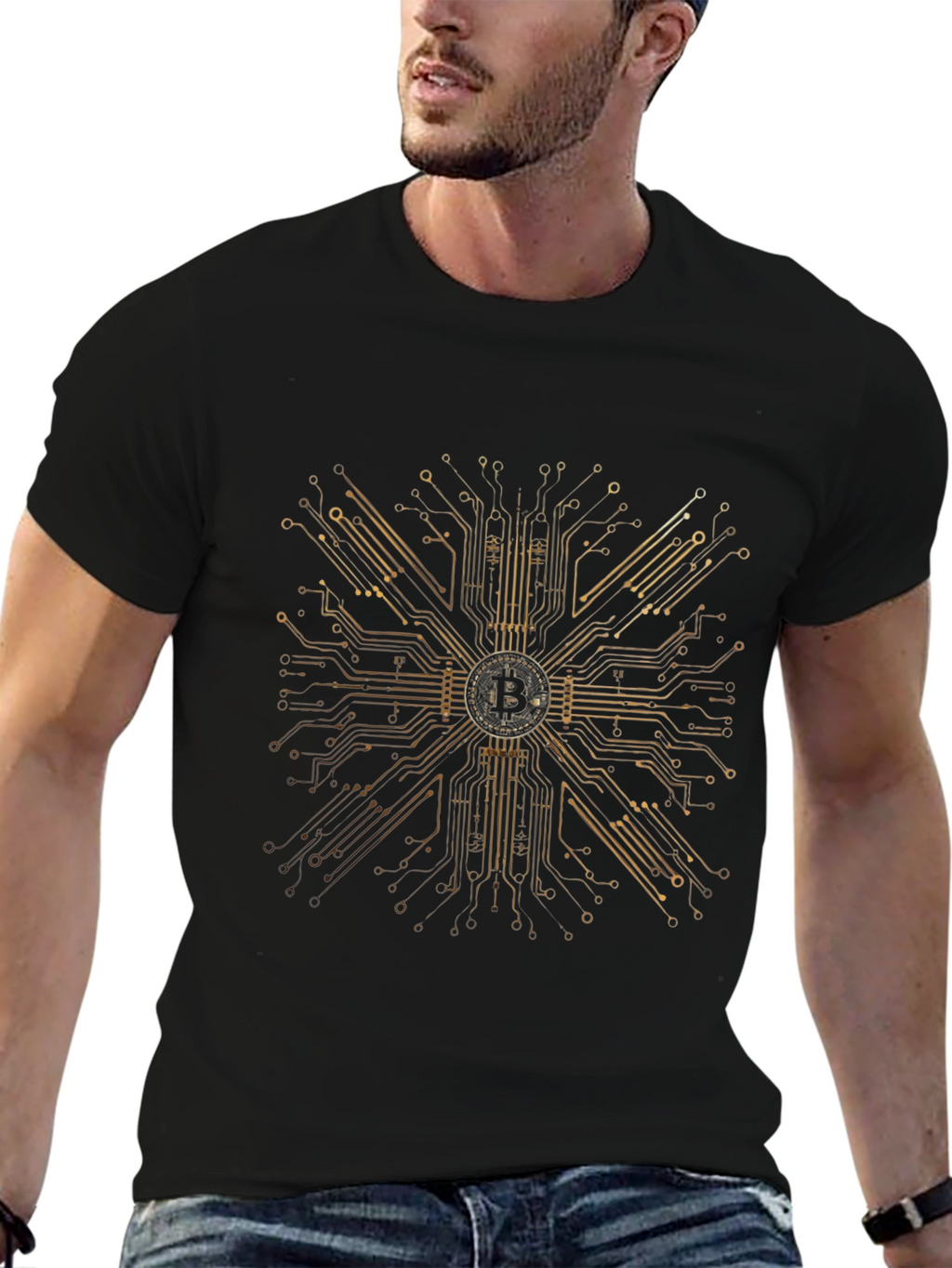 Bitcoin Circuit Board Graphic T-Shirt