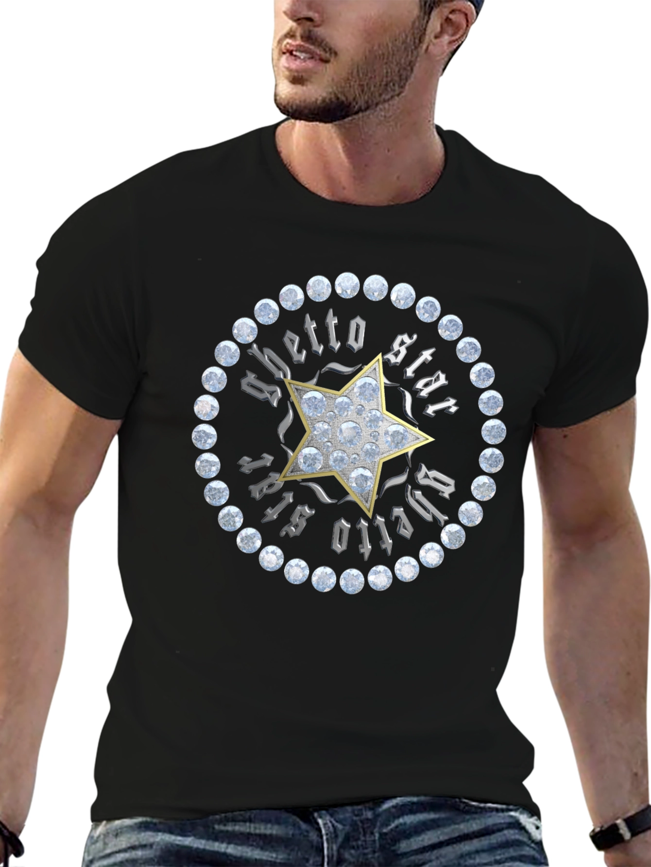 Ghetto Star Graphic Print Mens T-Shirt