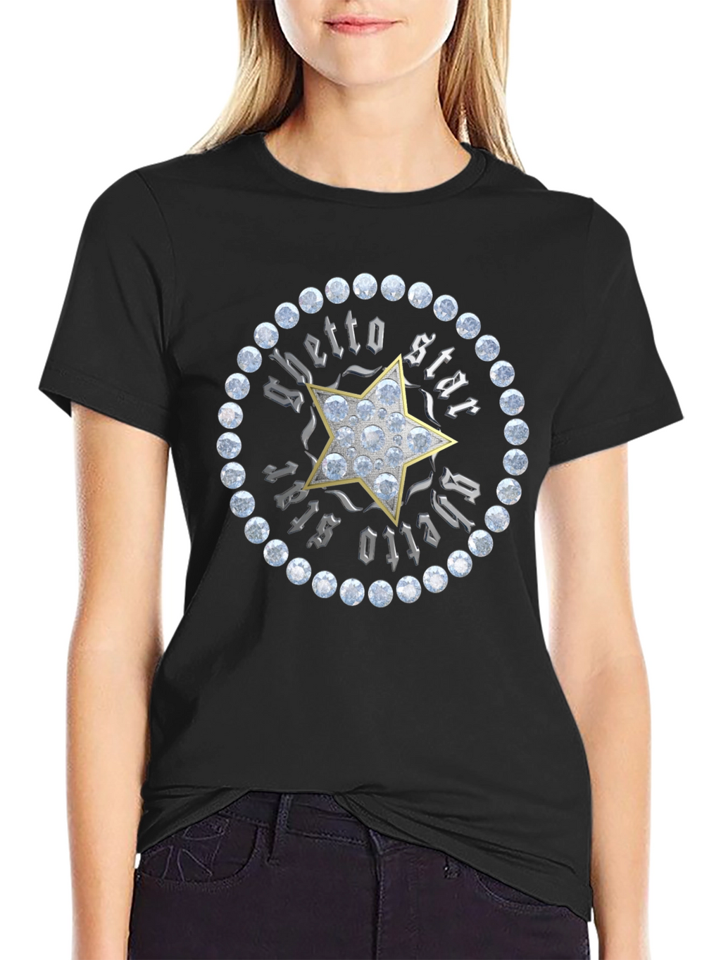 Ghetto Star Graphic Print Mens T-Shirt