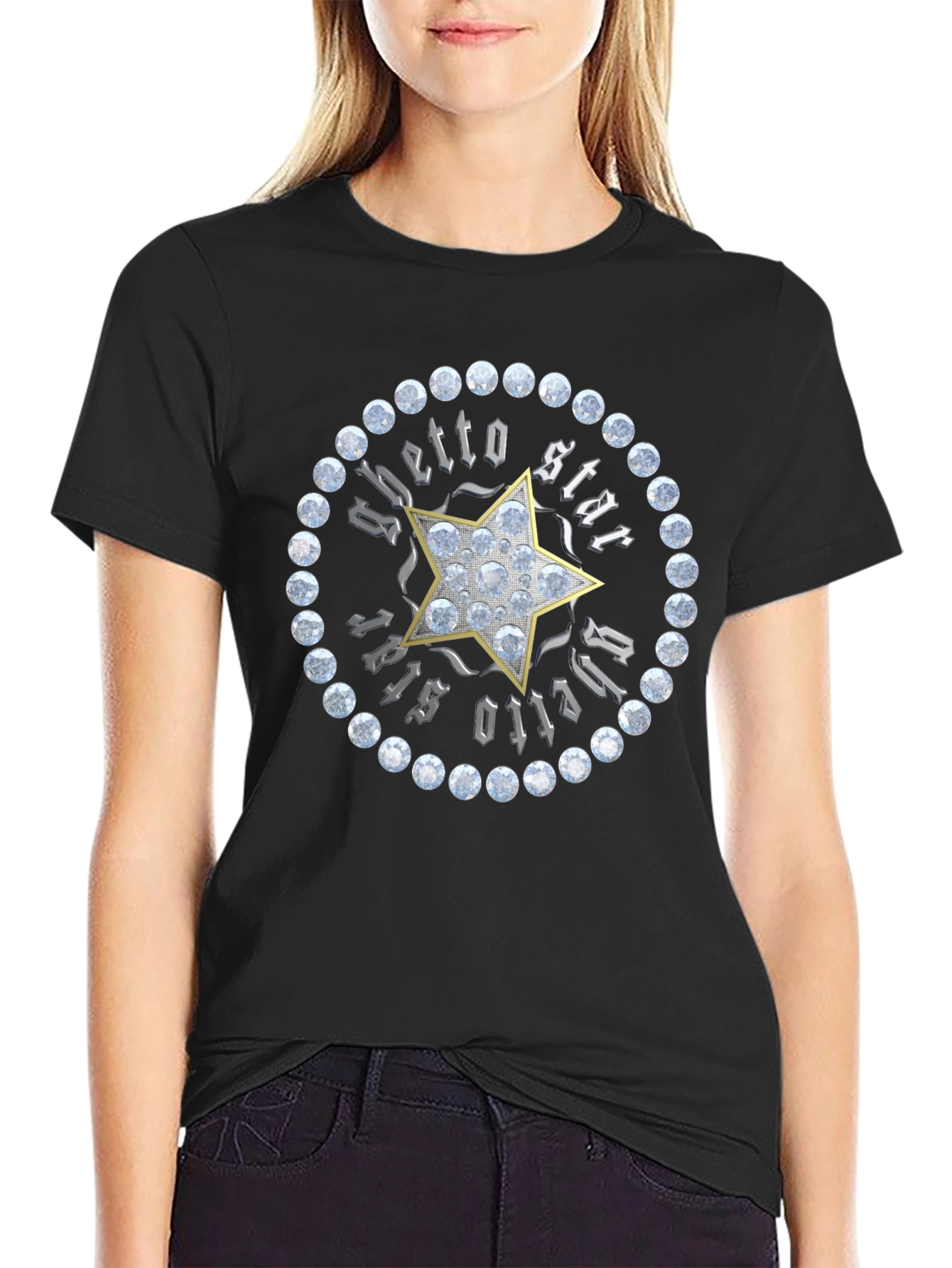 Ghetto Star Graphic Print Mens T-Shirt