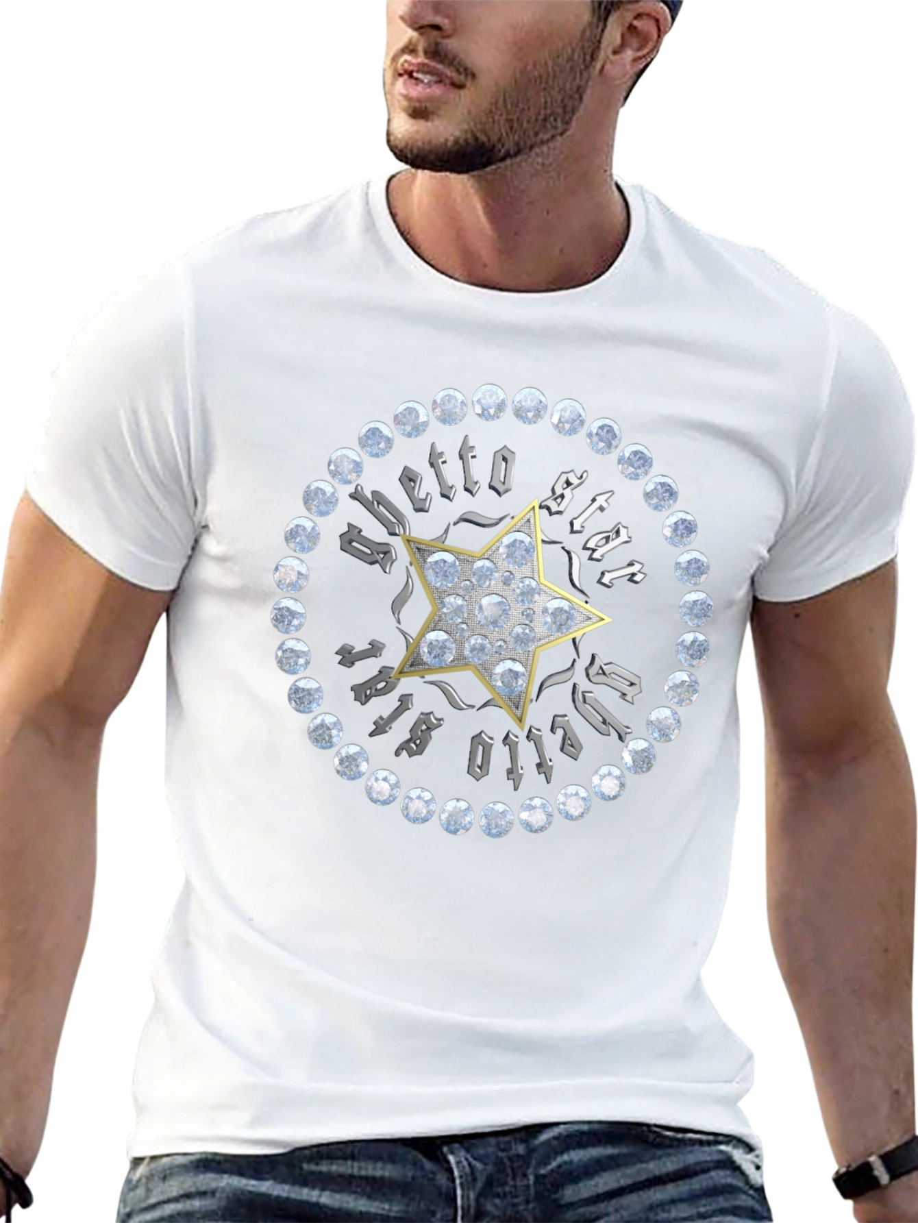 Ghetto Star Graphic Print Mens T-Shirt