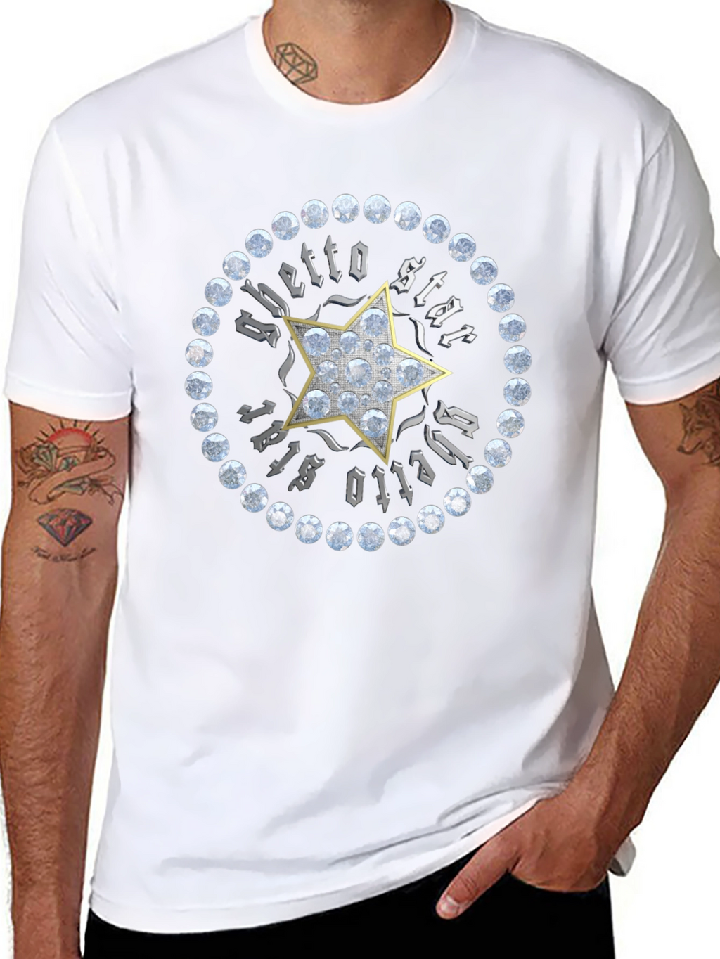 Ghetto Star Graphic Print Mens T-Shirt