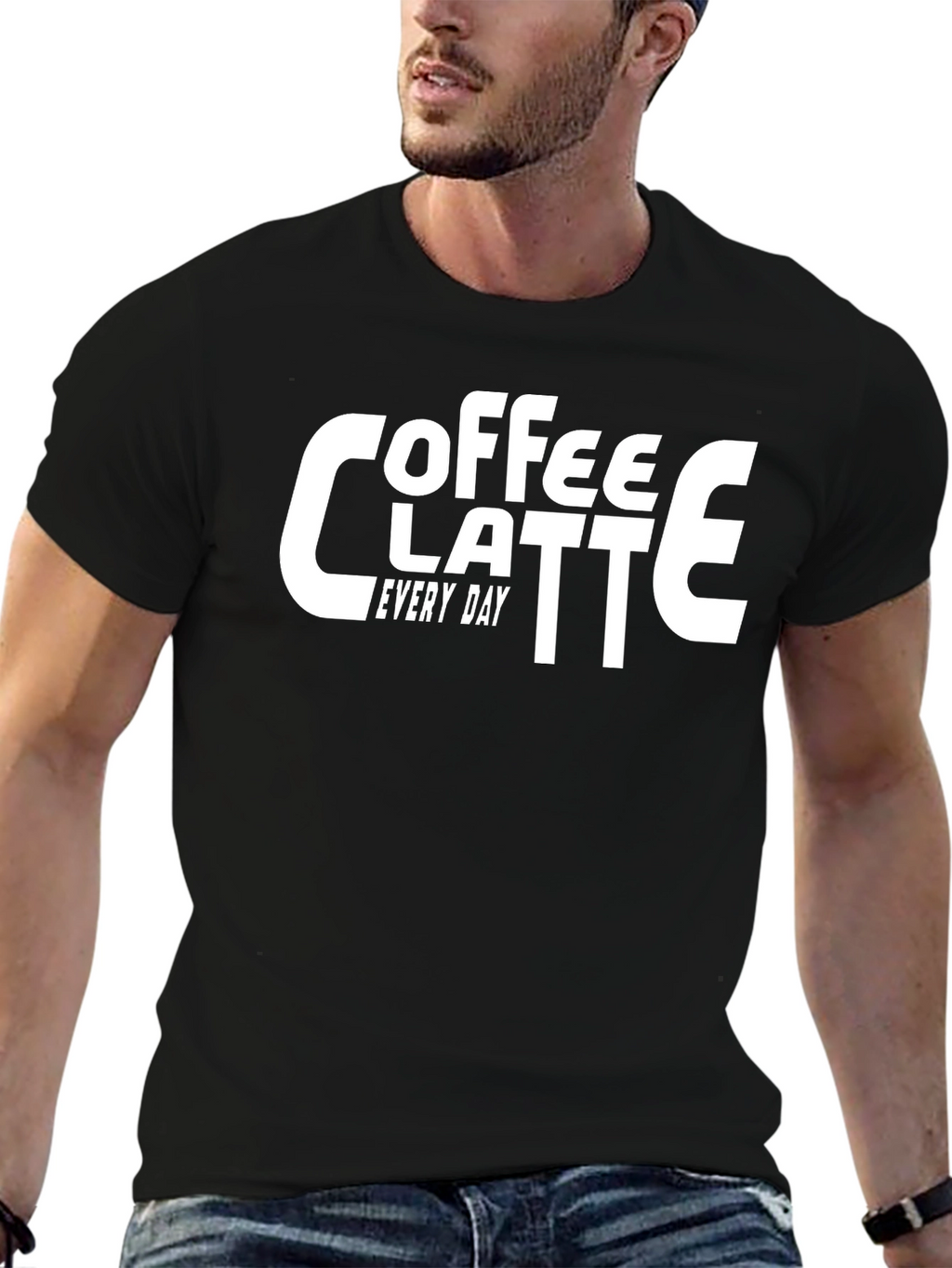 Coffee Latte Every Day Black T-Shirt