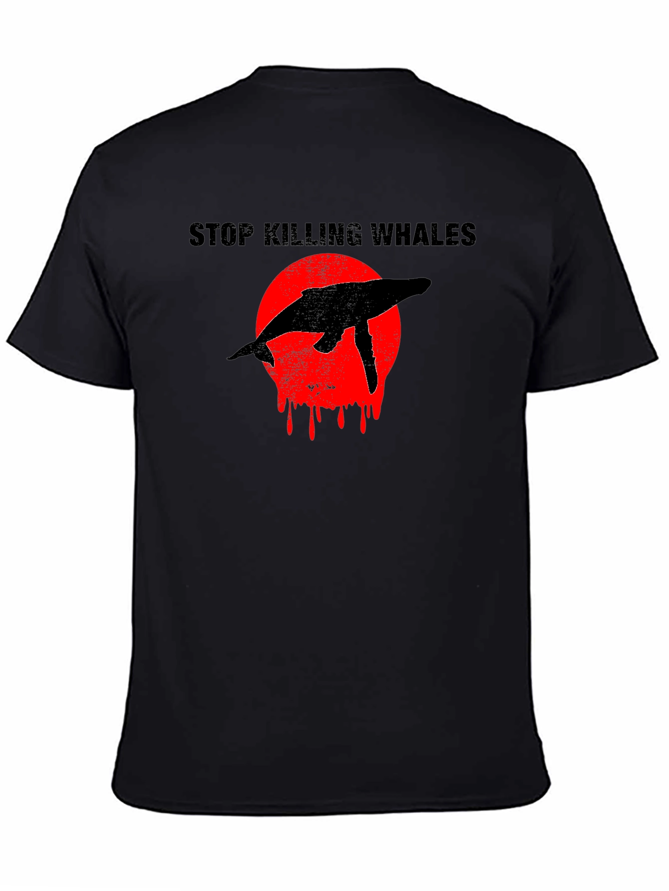 Stop Killing Whales Graphic Tee - Black Activist T-Shirt