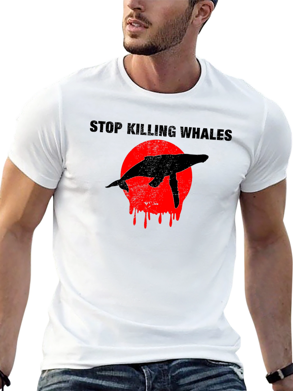 Stop Killing Whales Graphic Tee - Black Activist T-Shirt