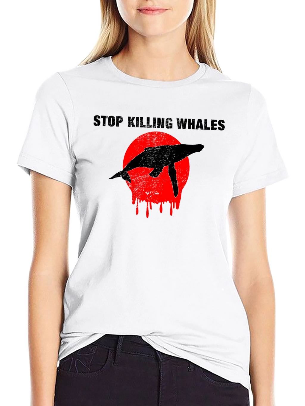 Stop Killing Whales Graphic Tee - Black Activist T-Shirt