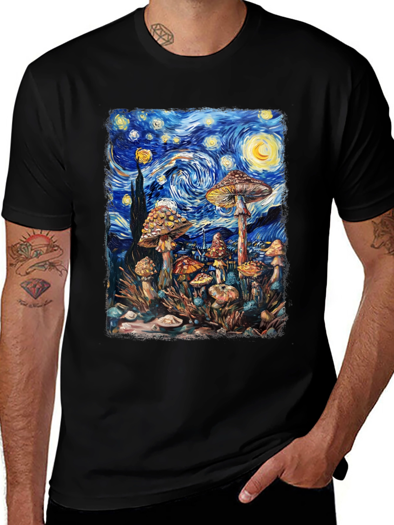 Starry Night Mushroom Tee