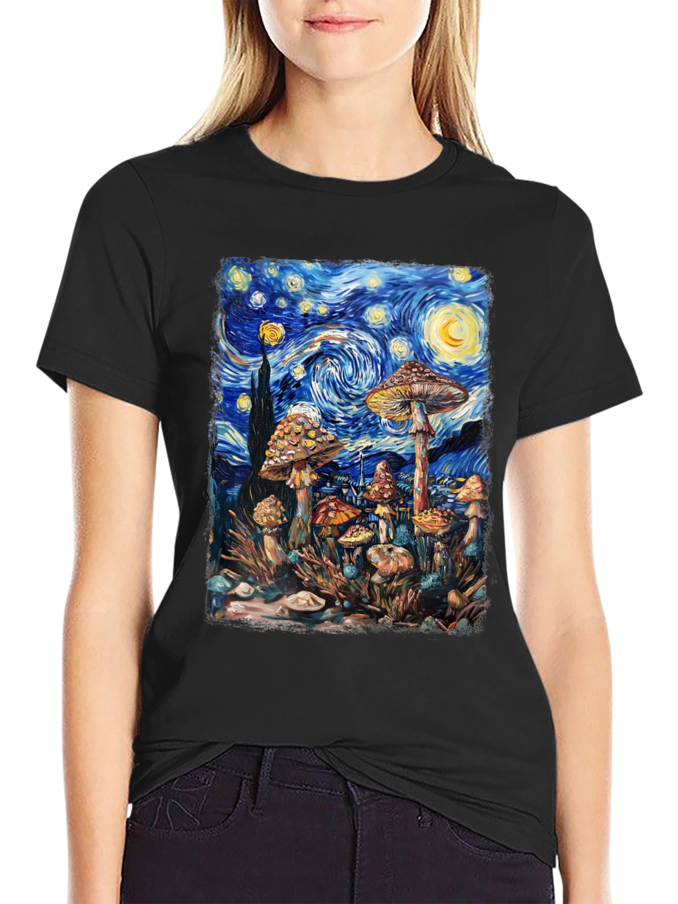 Starry Night Mushroom Tee