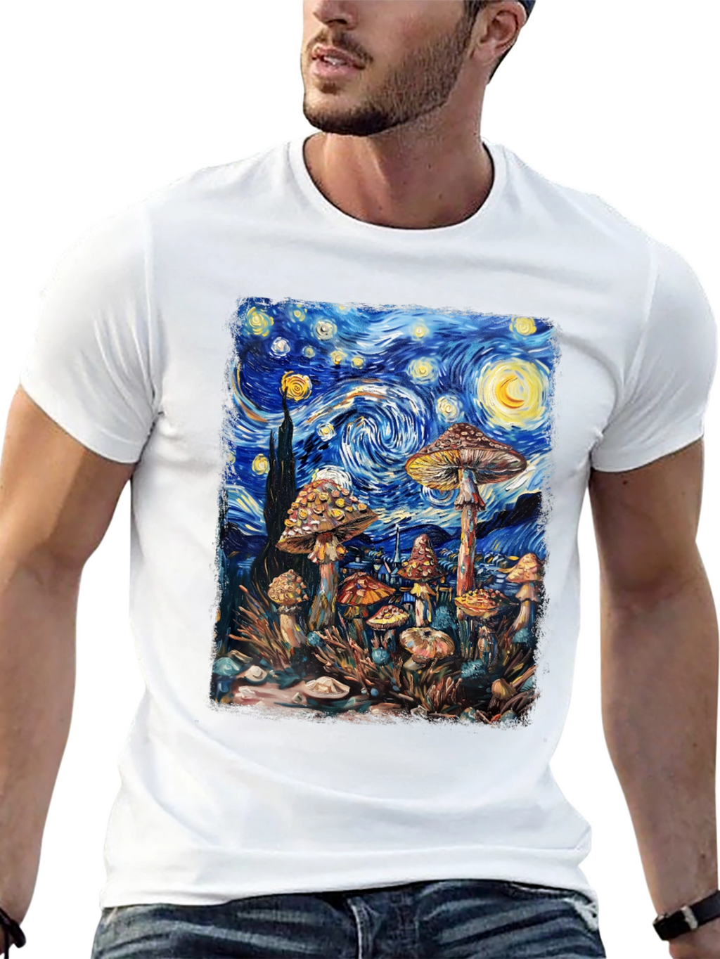 Starry Night Mushroom Tee