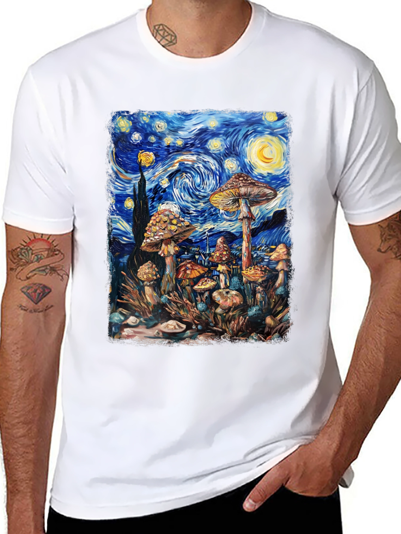 Starry Night Mushroom Tee