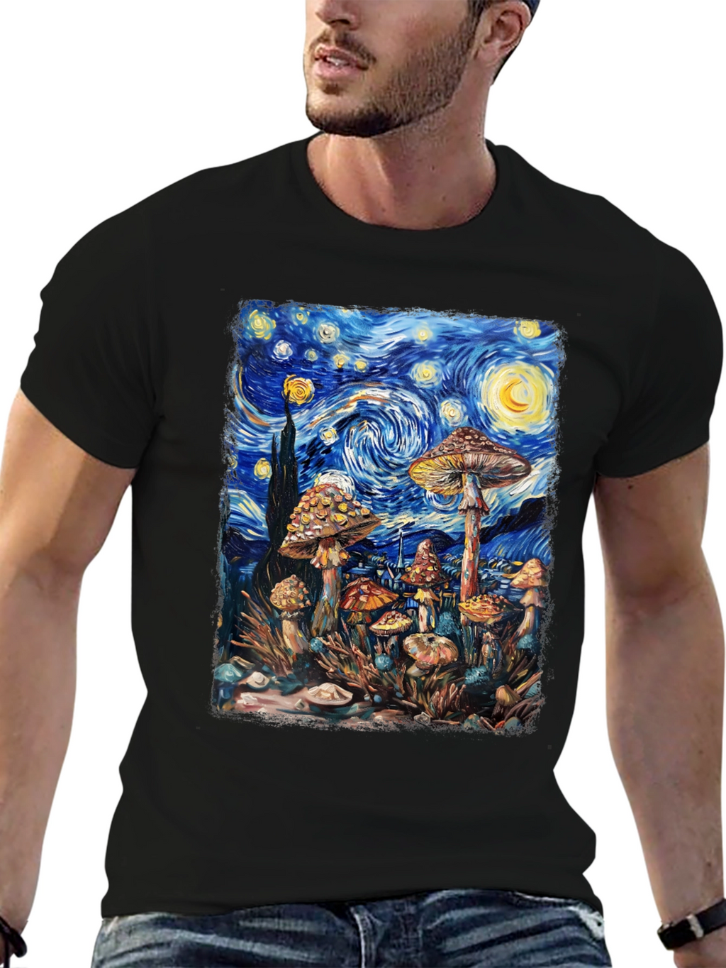 Starry Night Mushroom Tee