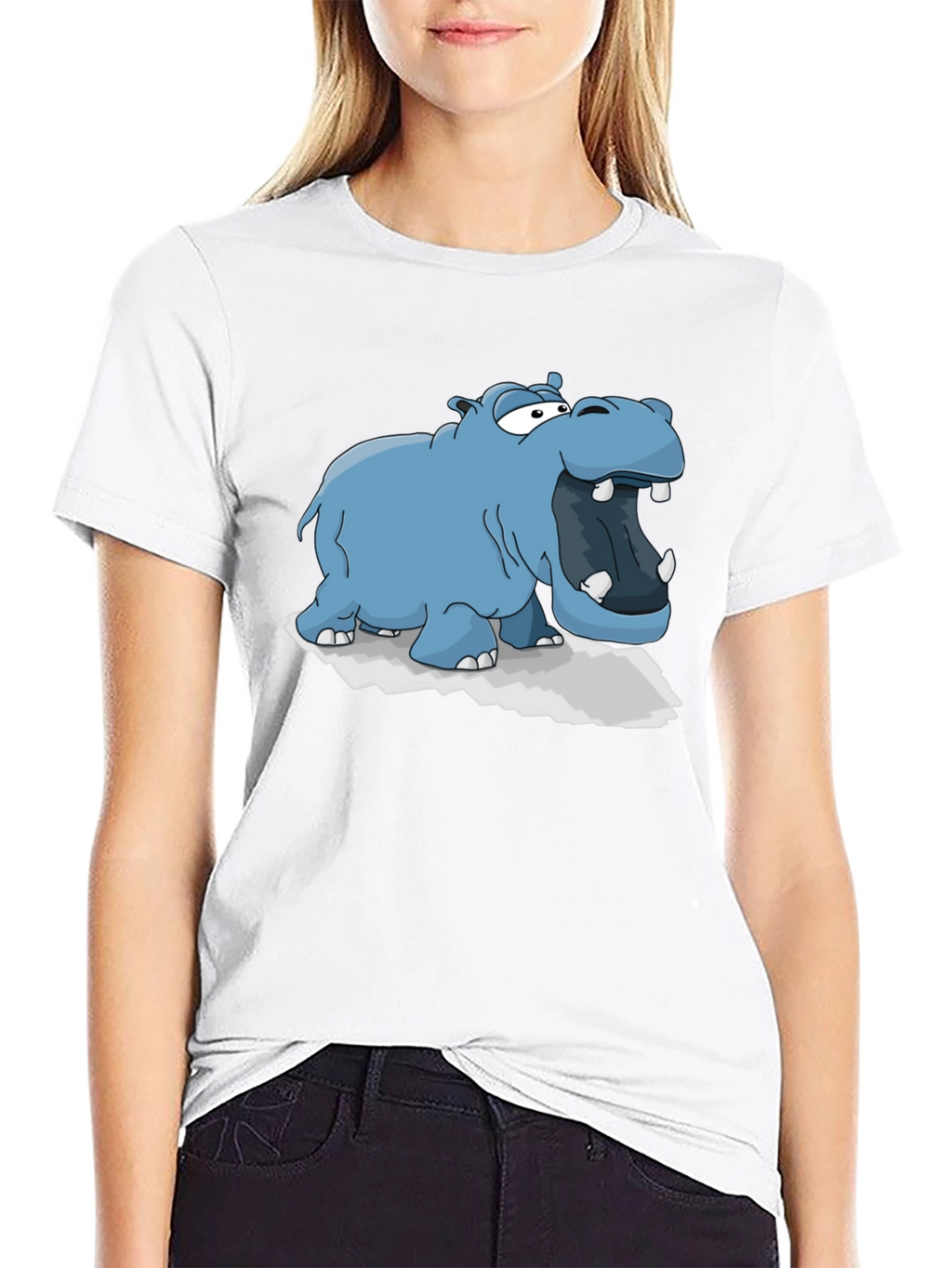 Cartoon Hippo Graphic Tee