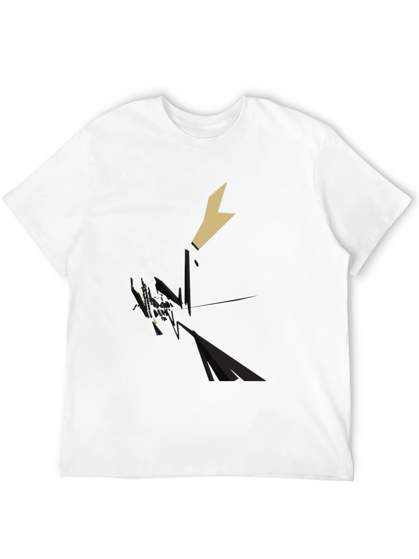 Geometric Knight Graphic Tee - Black