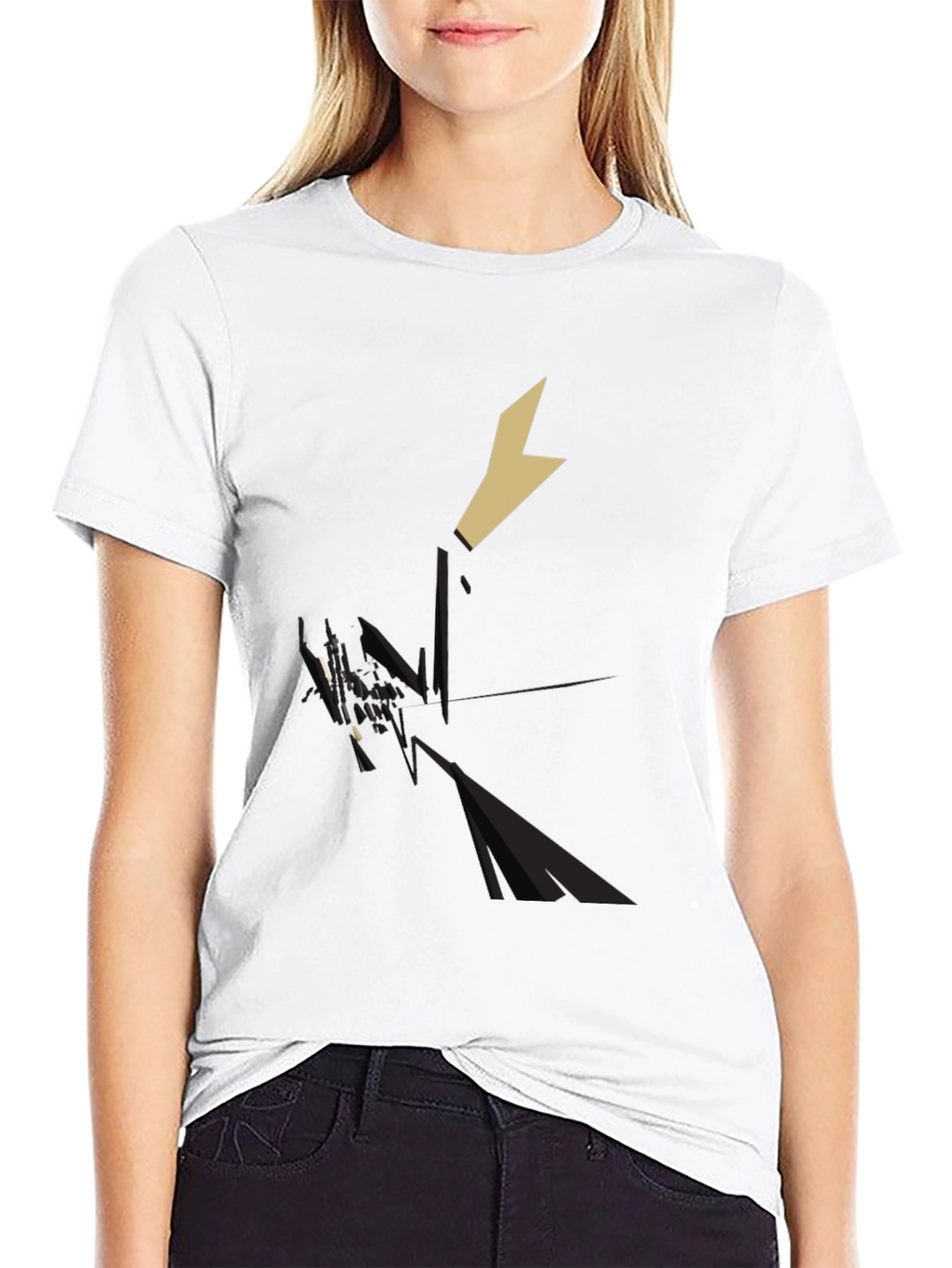 Geometric Knight Graphic Tee - Black