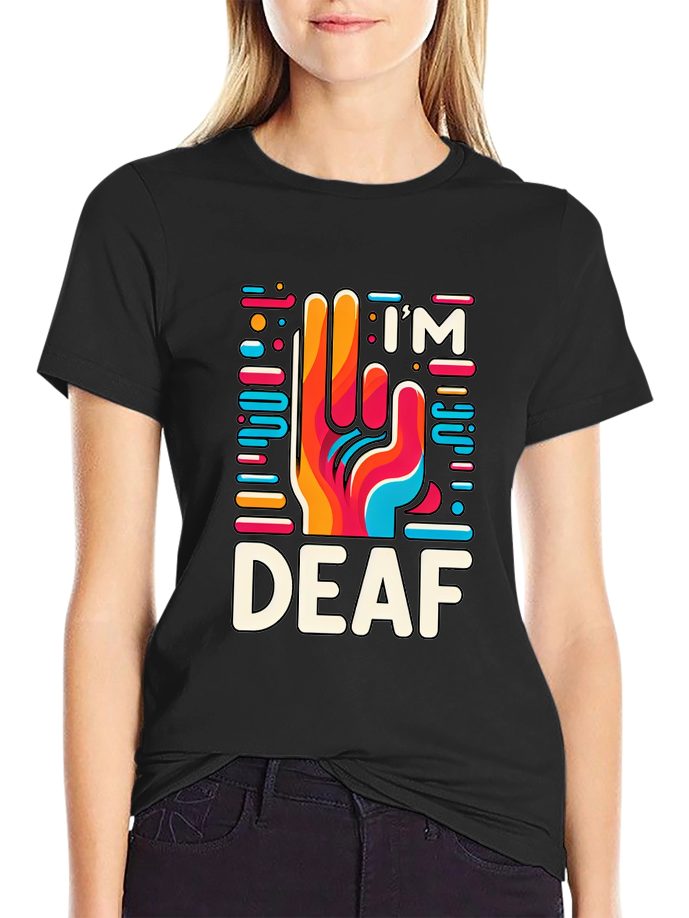 Im Deaf T-Shirt - Colorful Hand Design