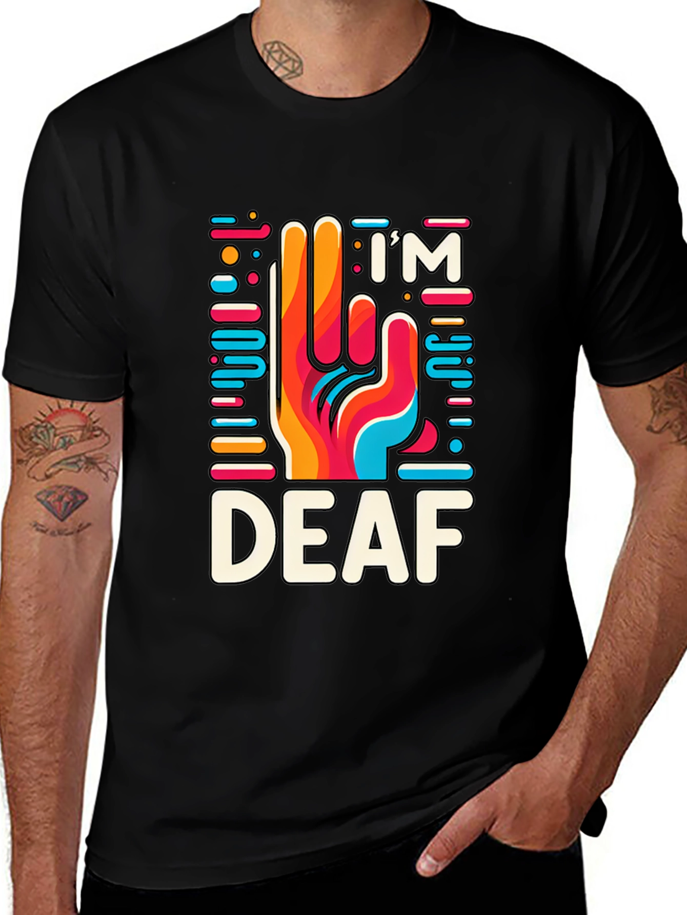 Im Deaf T-Shirt - Colorful Hand Design