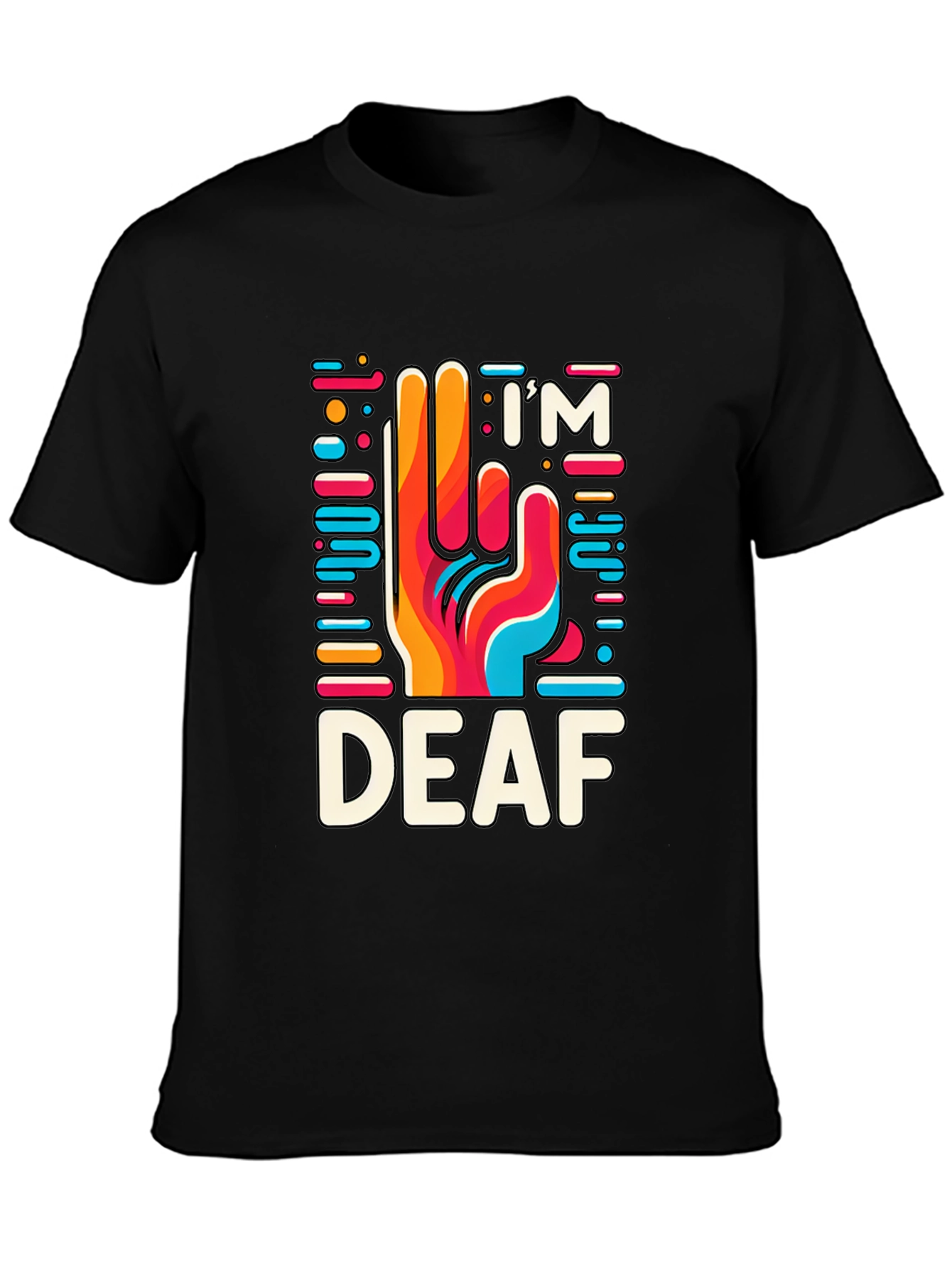 Im Deaf T-Shirt - Colorful Hand Design