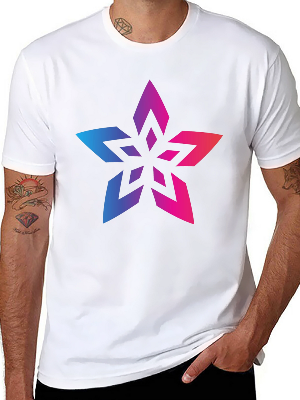 Gradient Star Black T-Shirt