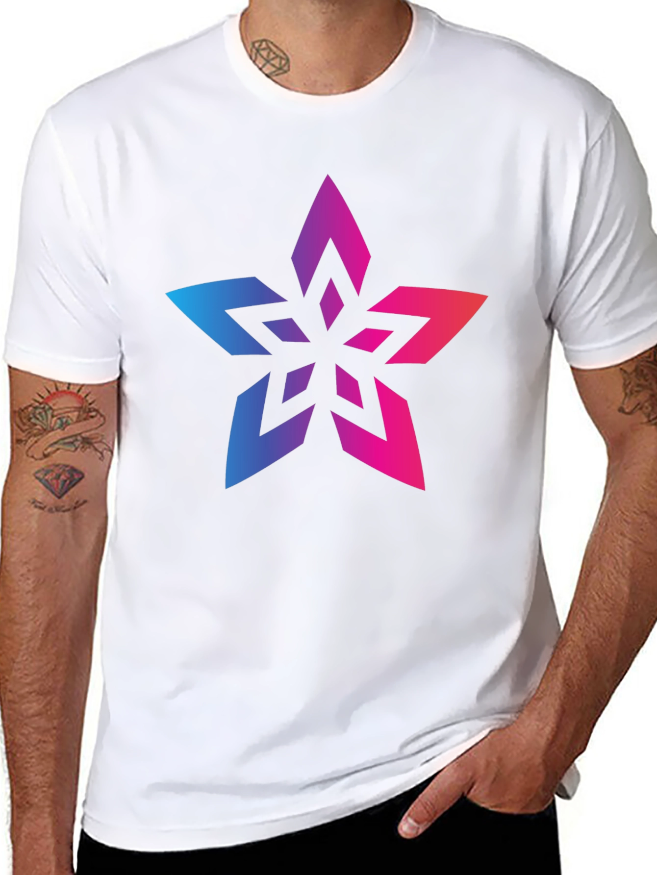 Gradient Star Black T-Shirt