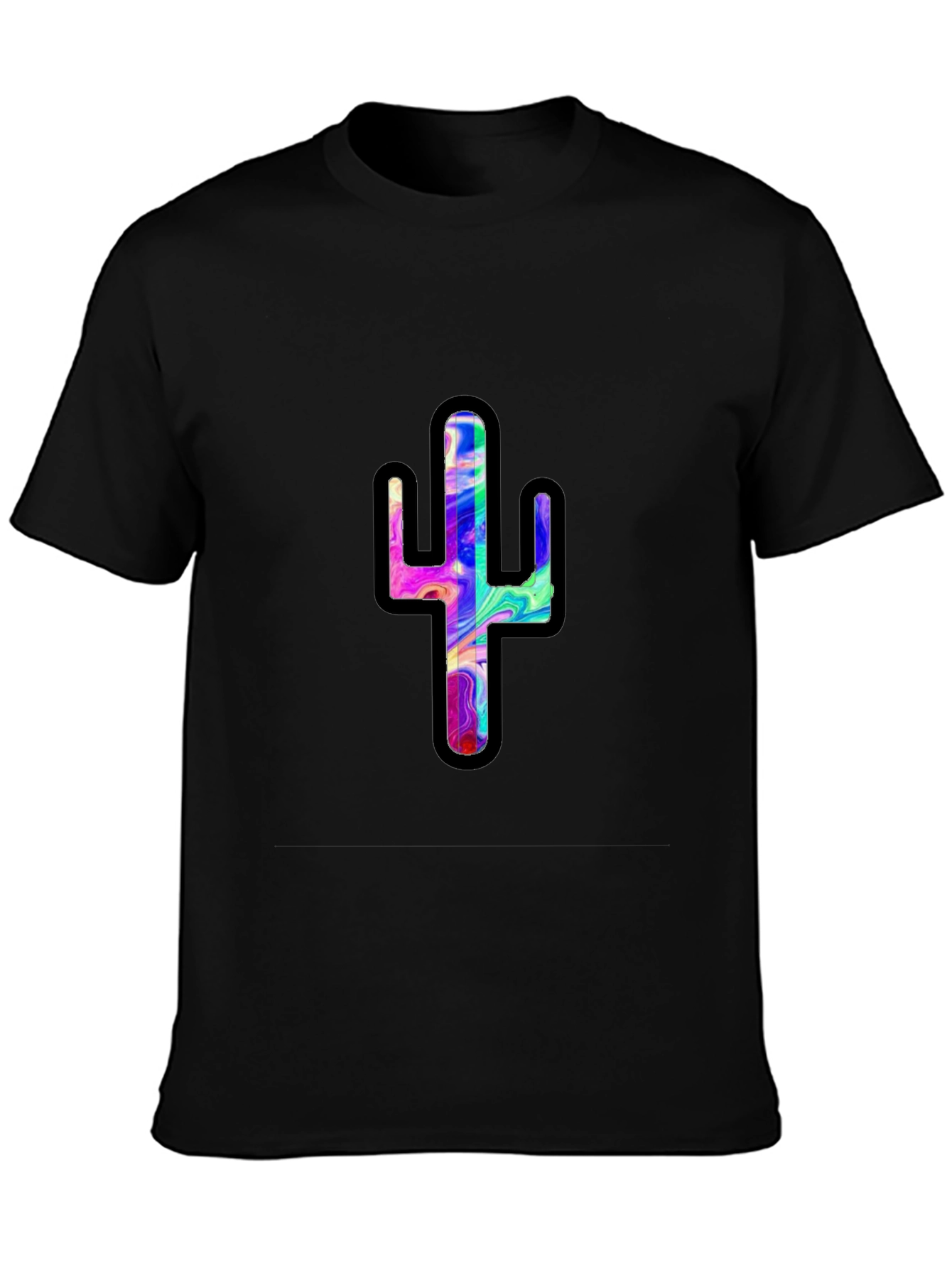 Psychedelic Cactus Black T-Shirt