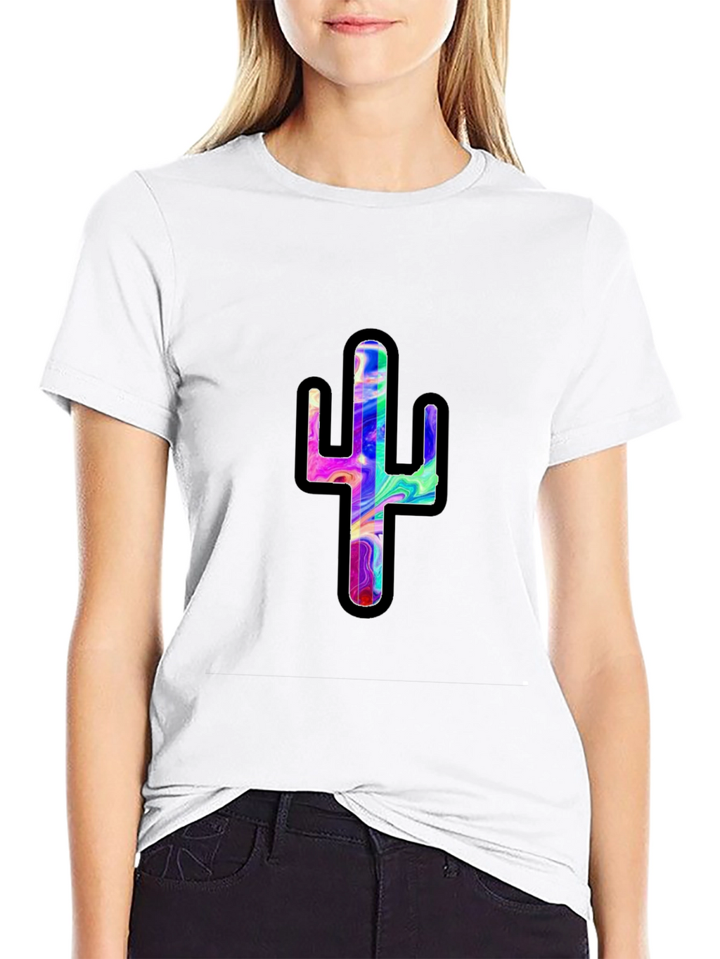 Psychedelic Cactus Black T-Shirt