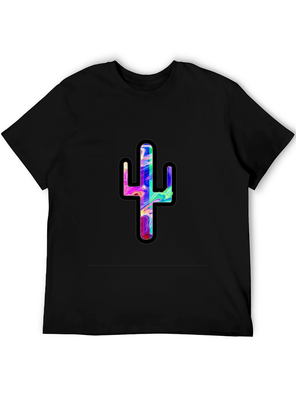 Psychedelic Cactus Black T-Shirt